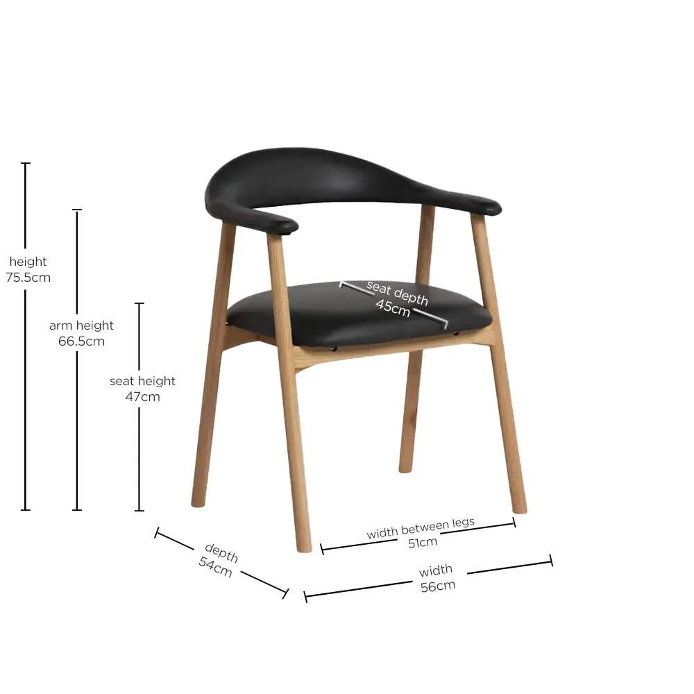 Lerman Dining Chair with Arms - Neutral, Oak