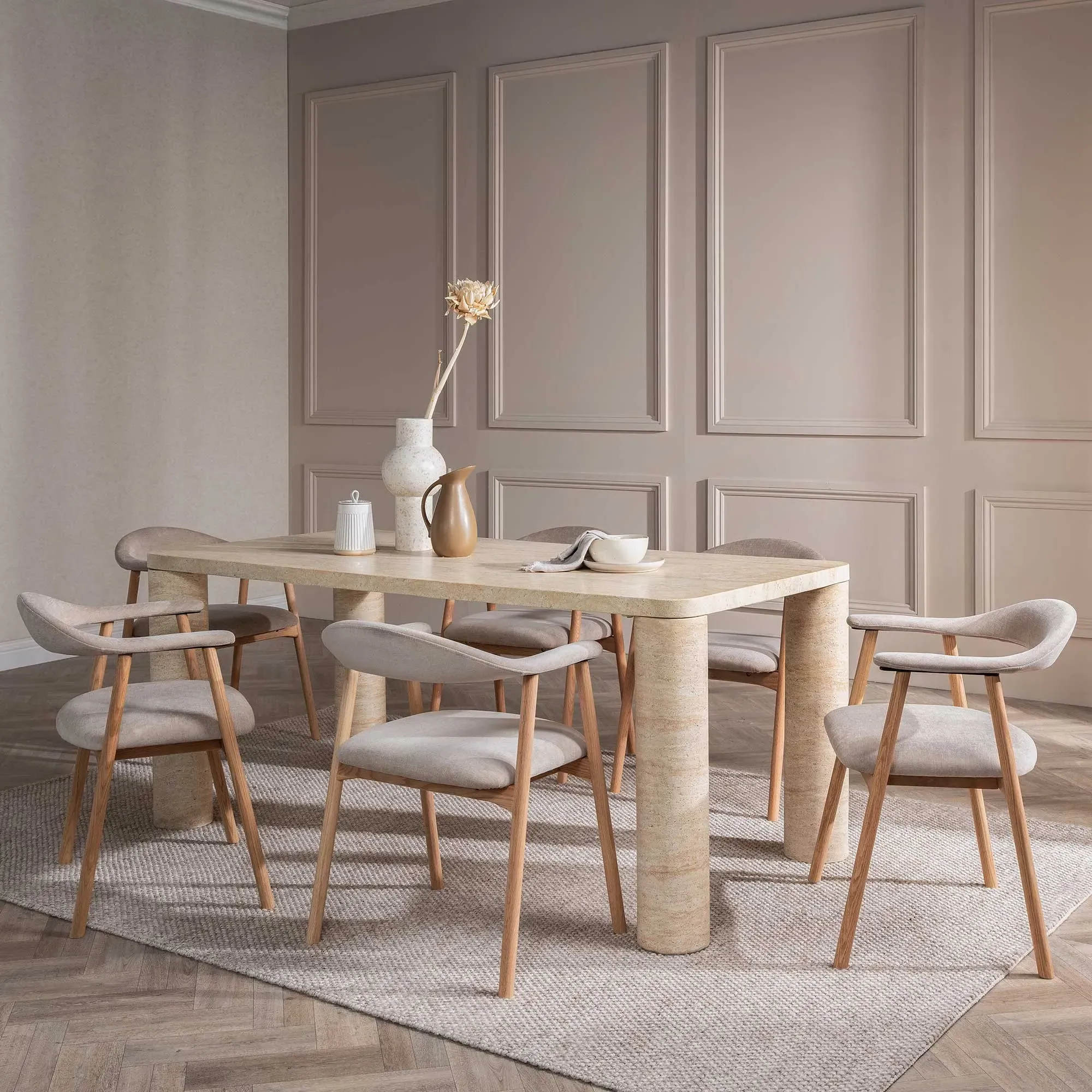 Lerman Dining Chair with Arms - Neutral, Oak