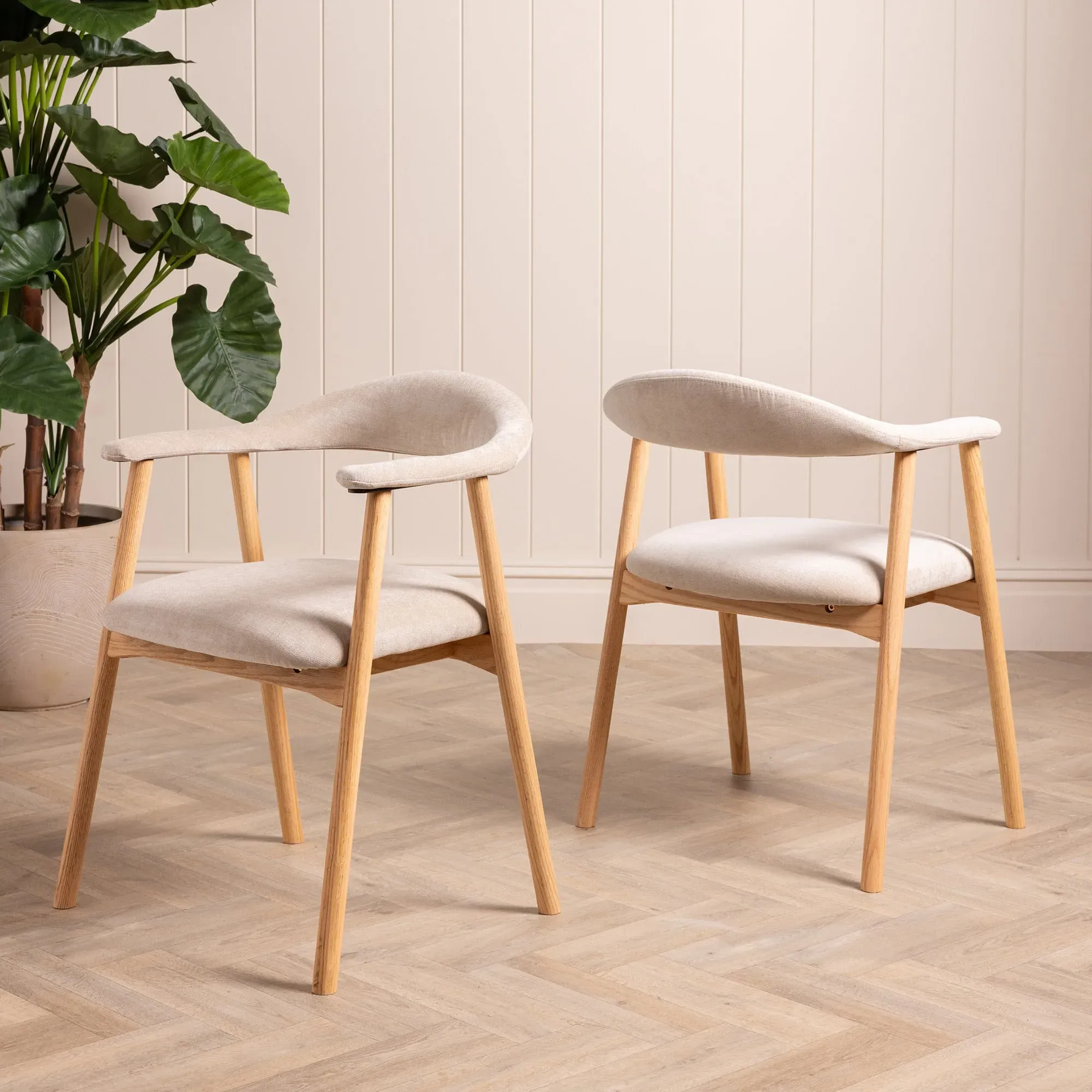 Lerman Dining Chair with Arms - Neutral, Oak