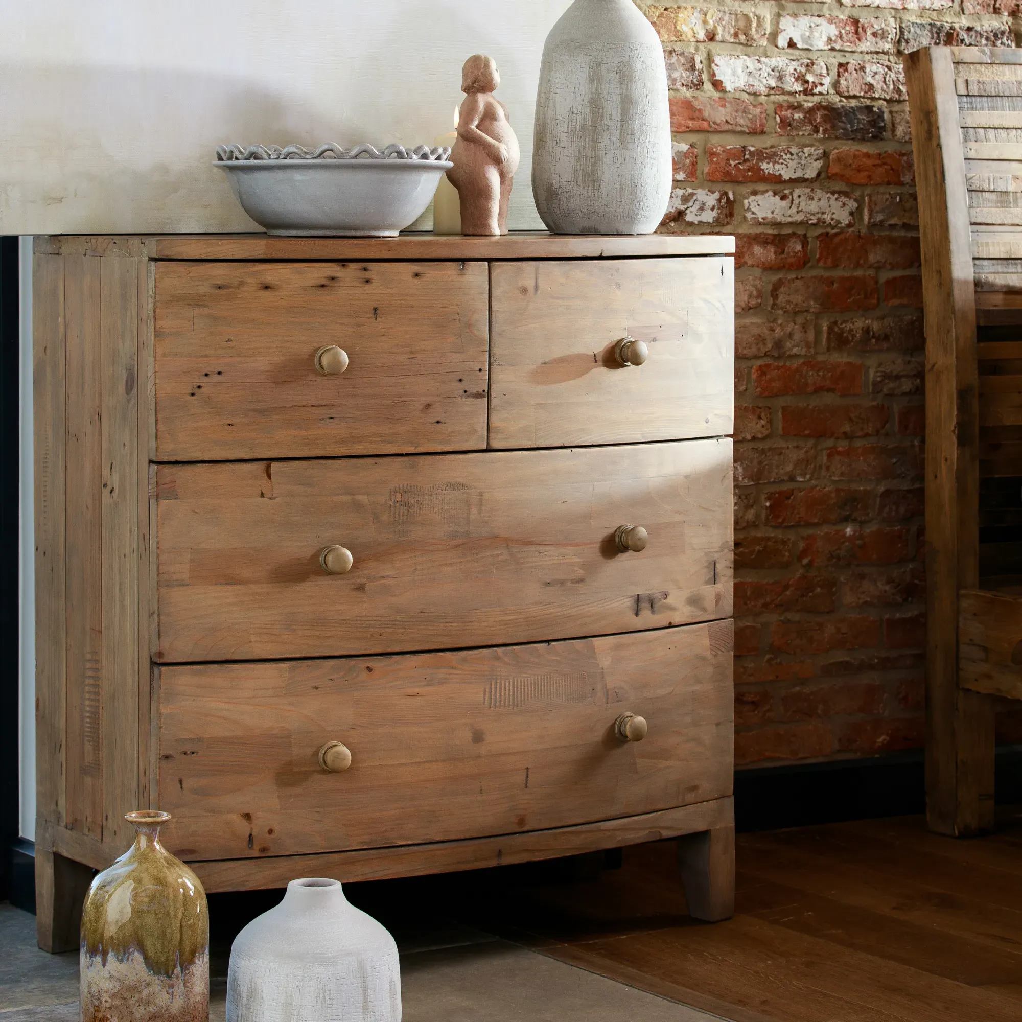 Lewes 4 Drawer Chest - Brown, Reclaimed Wood
