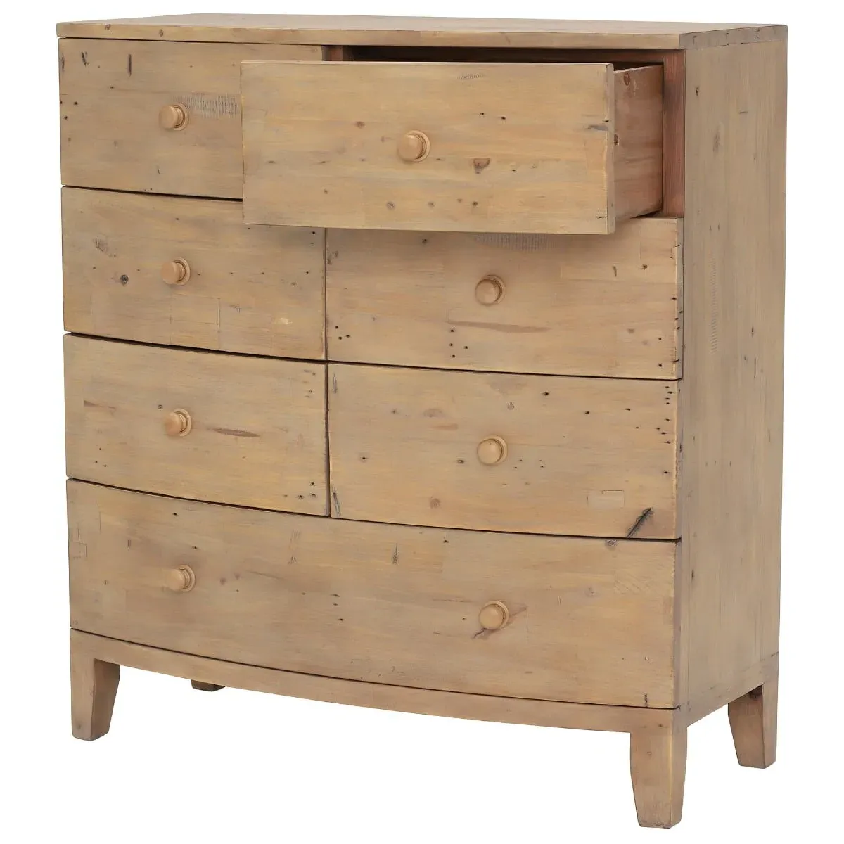 Lewes 7 Drawer Bow Front Chest - Brown, Wood
