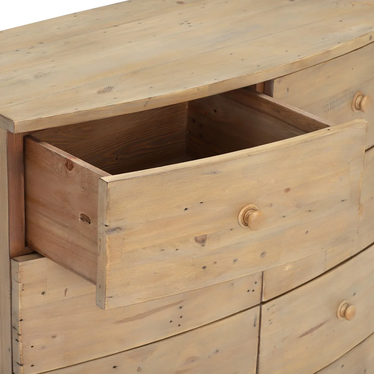 Lewes 7 Drawer Bow Front Chest - Brown, Wood