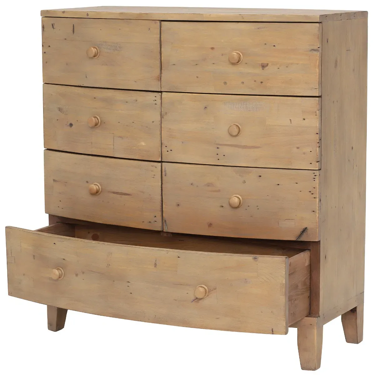 Lewes 7 Drawer Bow Front Chest - Brown, Wood