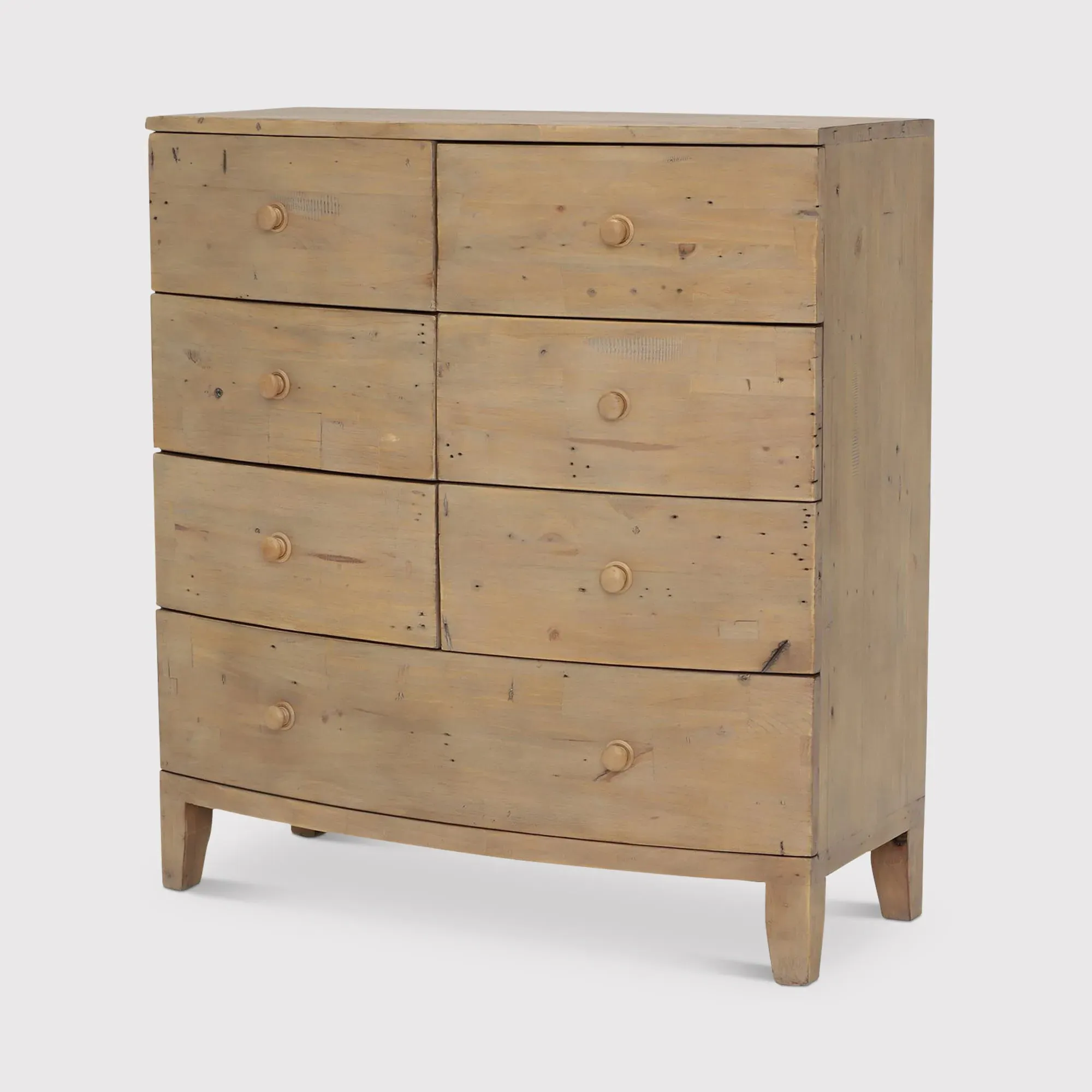 Lewes 7 Drawer Bow Front Chest - Brown, Wood