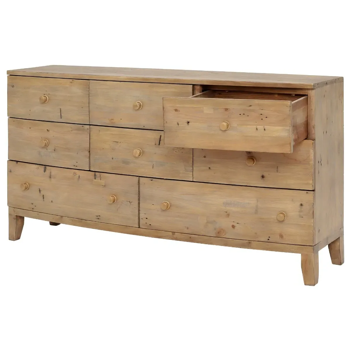 Lewes 8 Drawer Dresser Cabinet - Brown, Reclaimed Wood