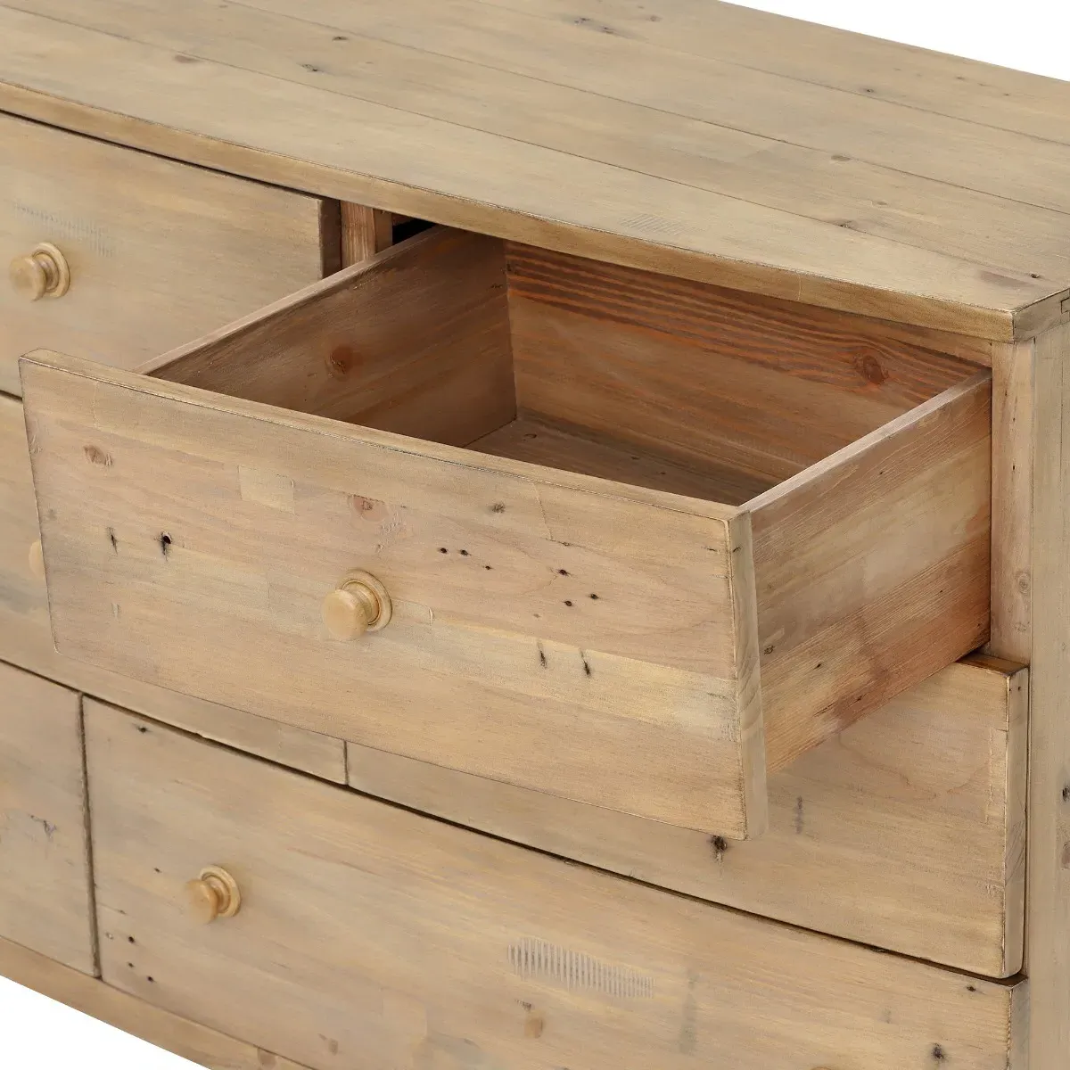 Lewes 8 Drawer Dresser Cabinet - Brown, Reclaimed Wood