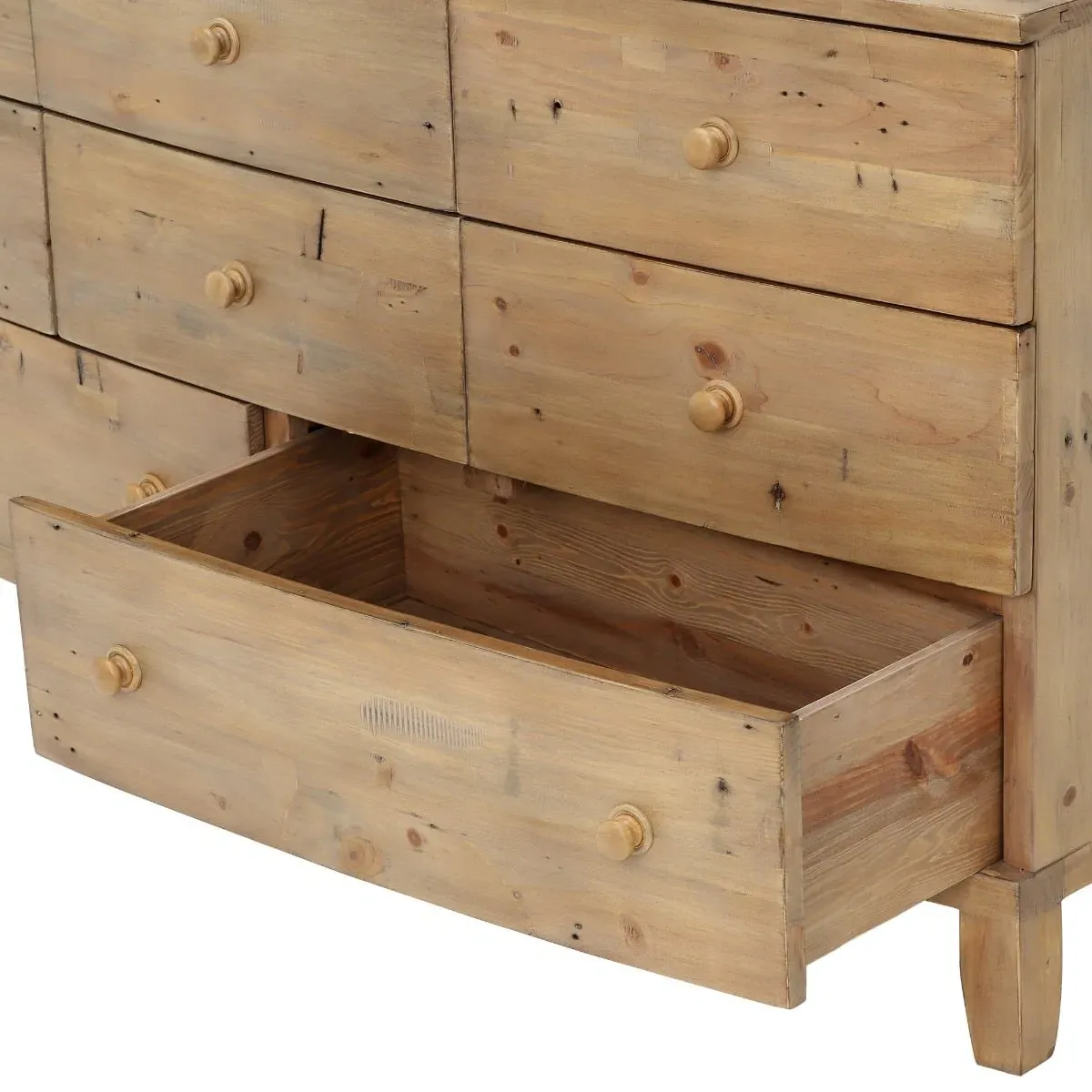 Lewes 8 Drawer Dresser Cabinet - Brown, Reclaimed Wood