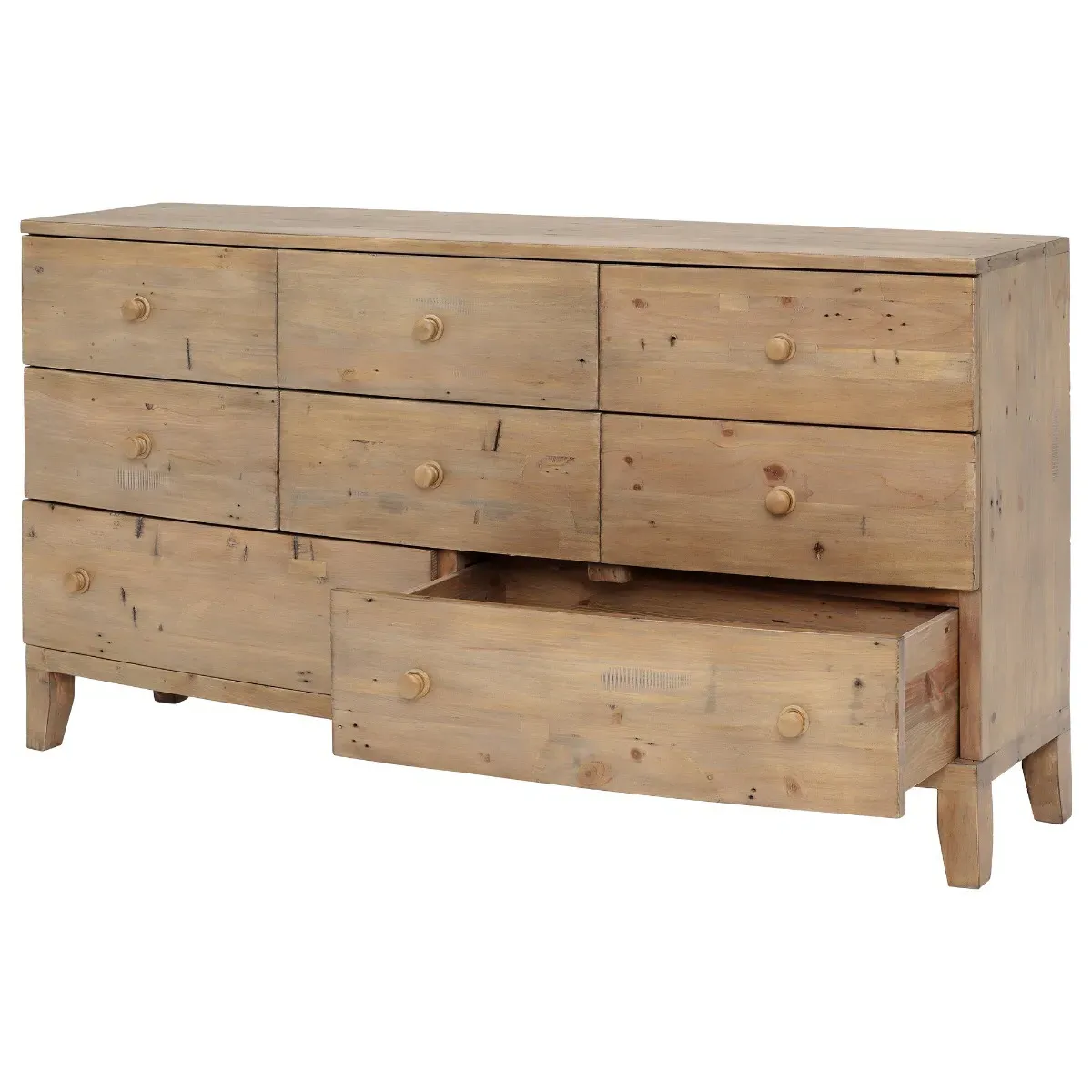 Lewes 8 Drawer Dresser Cabinet - Brown, Reclaimed Wood