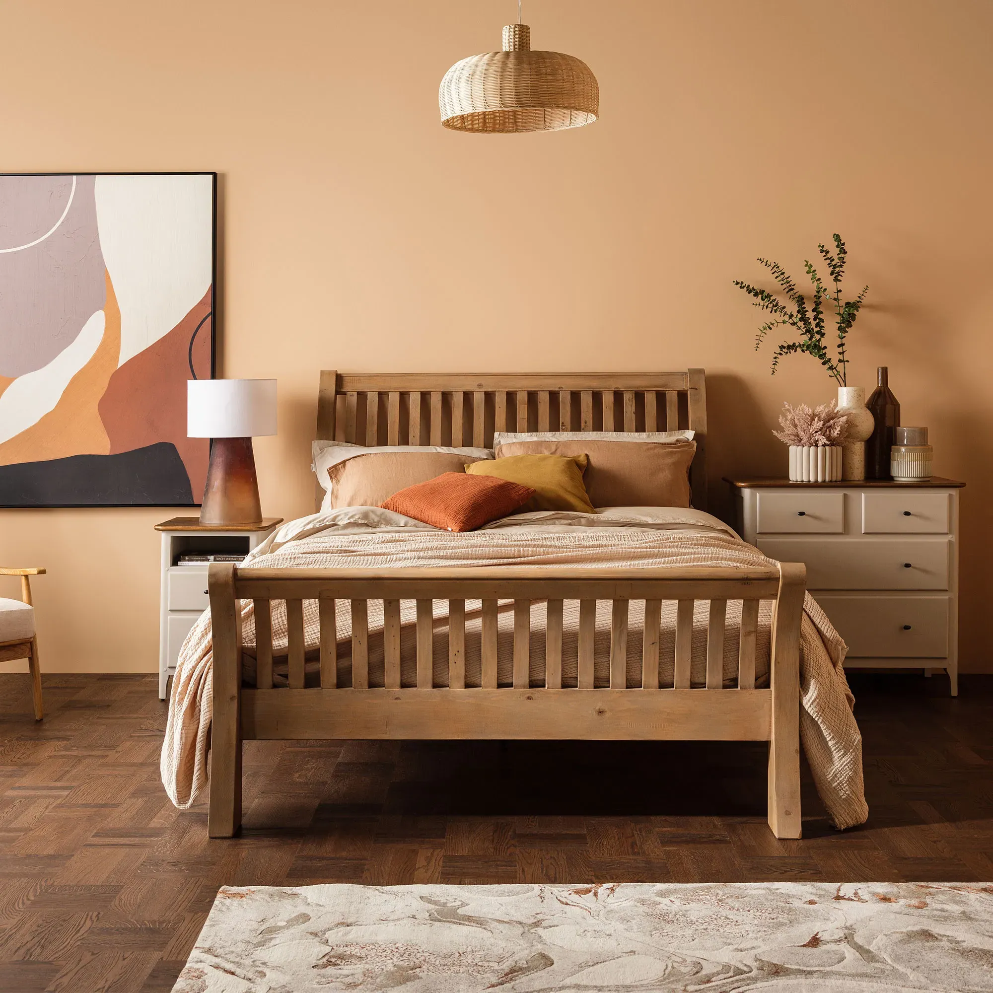 Lewes King Size Bed Frame - Brown, Reclaimed Wood