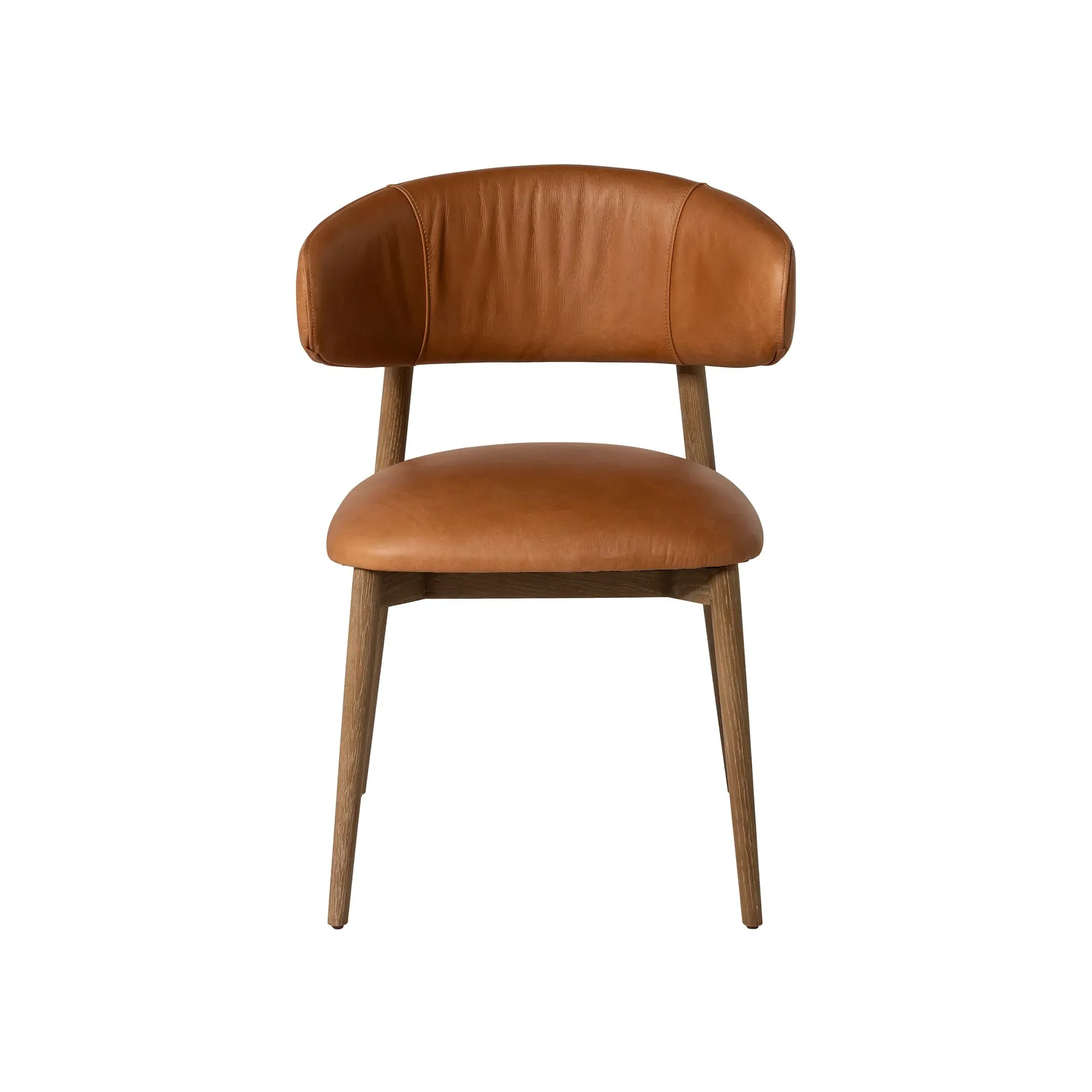 Lexa Dining Chair - Brown, Leather