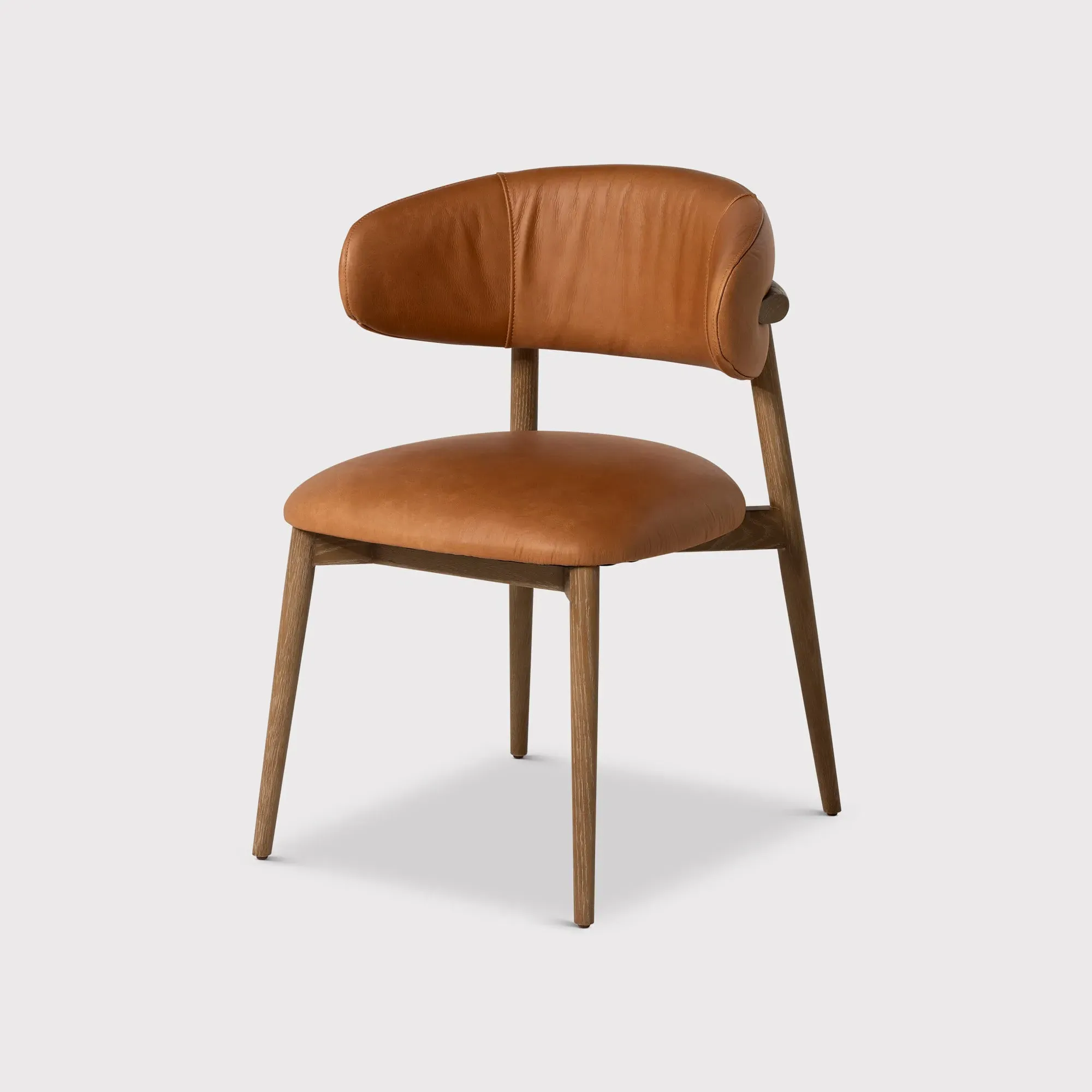 Lexa Dining Chair - Brown, Leather