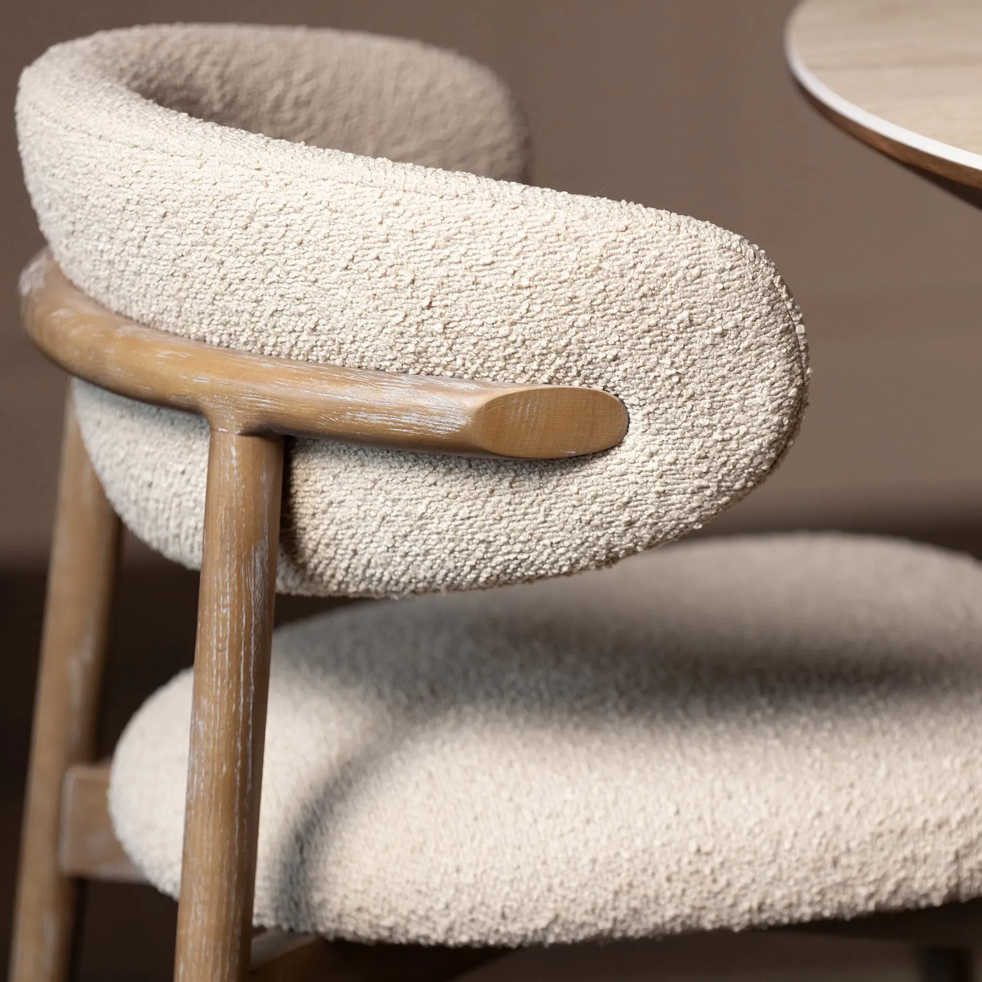 Lexa Dining Chair - Neutral, Boucle