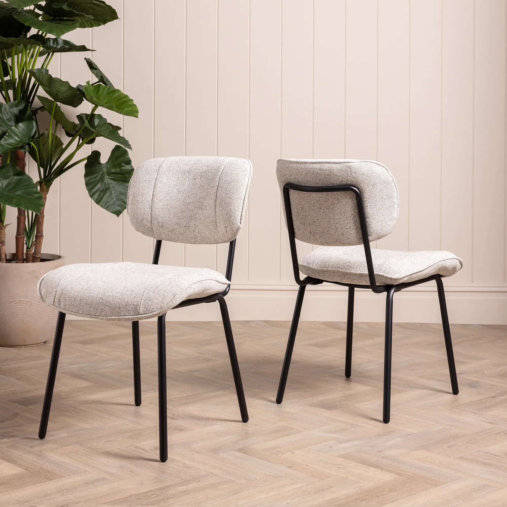 Lindy Dining Chair - Neutral, Fabric image