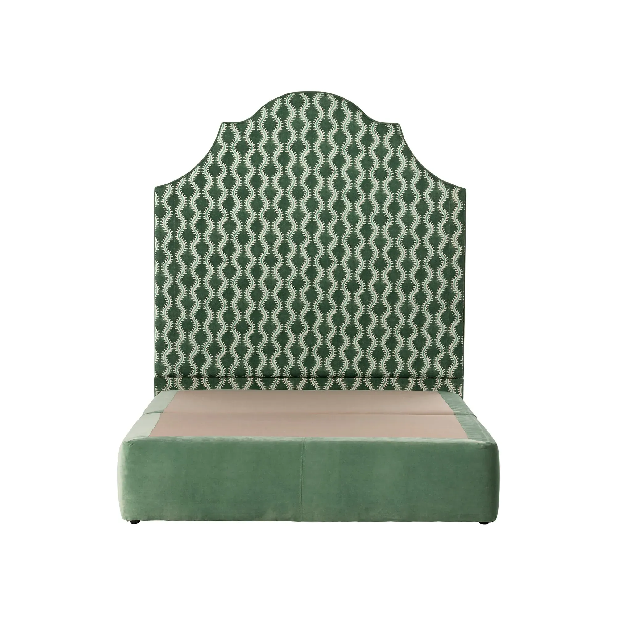Linwood Abbotsford King Divan Bed Base - Green, Velvet