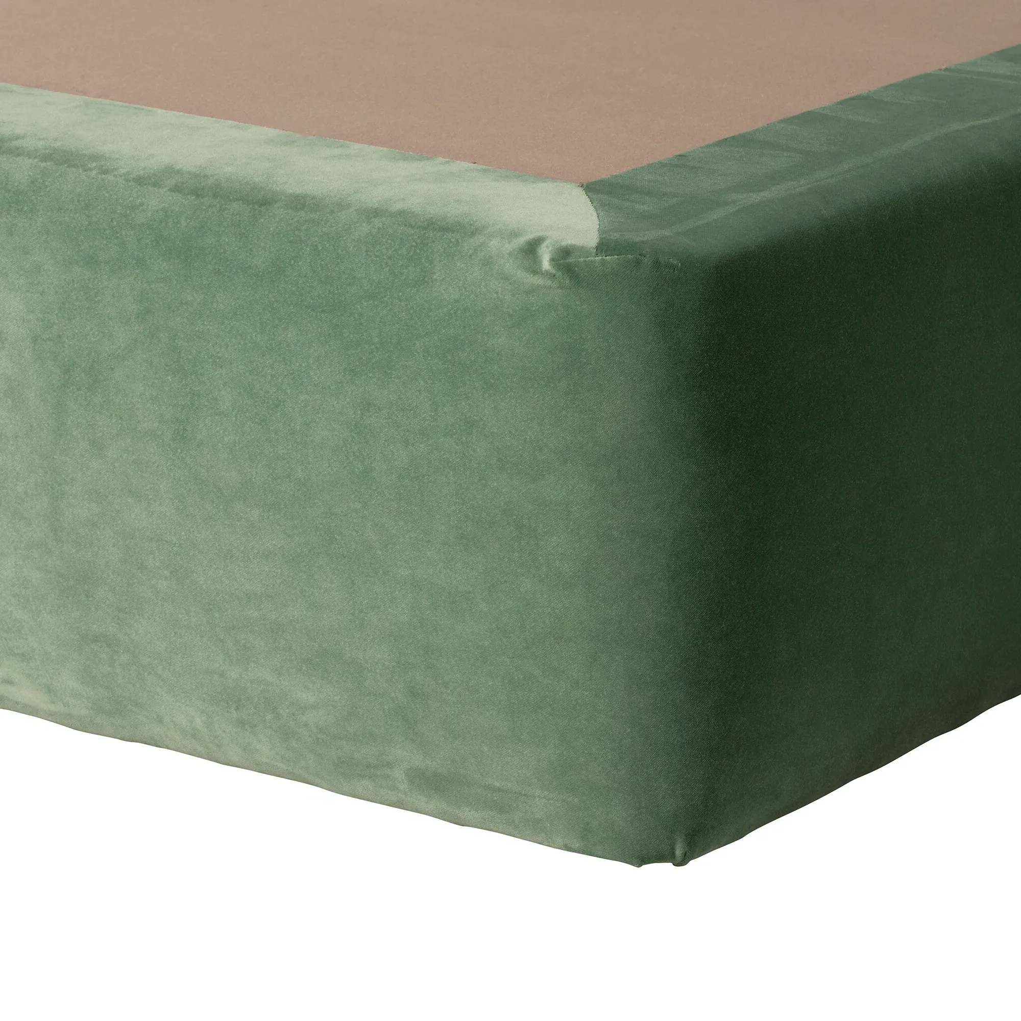 Linwood Abbotsford King Divan Bed Base - Green, Velvet
