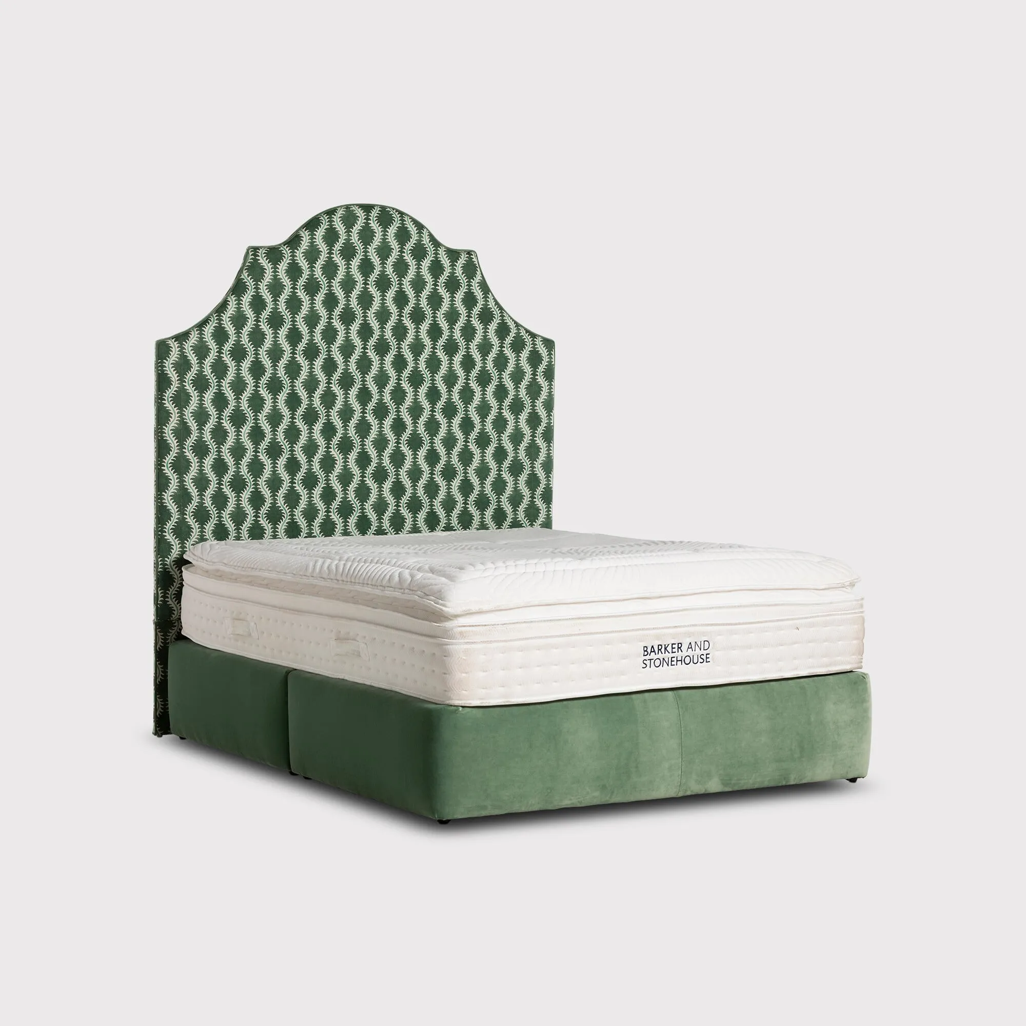 Linwood Abbotsford King Divan Bed Base - Green, Velvet image