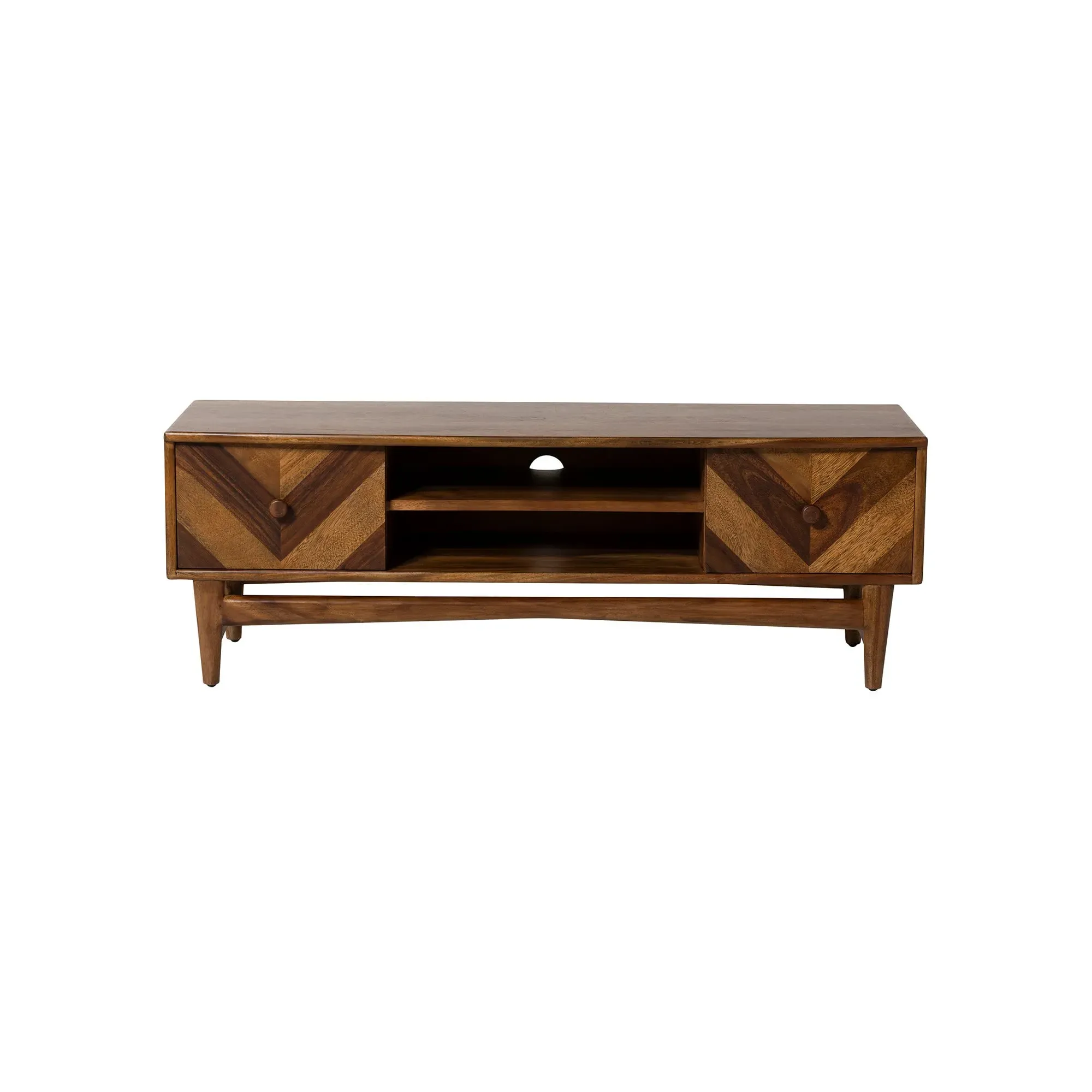 Lockley 2 Drawer TV Cabinet - Brown, Saman Wood