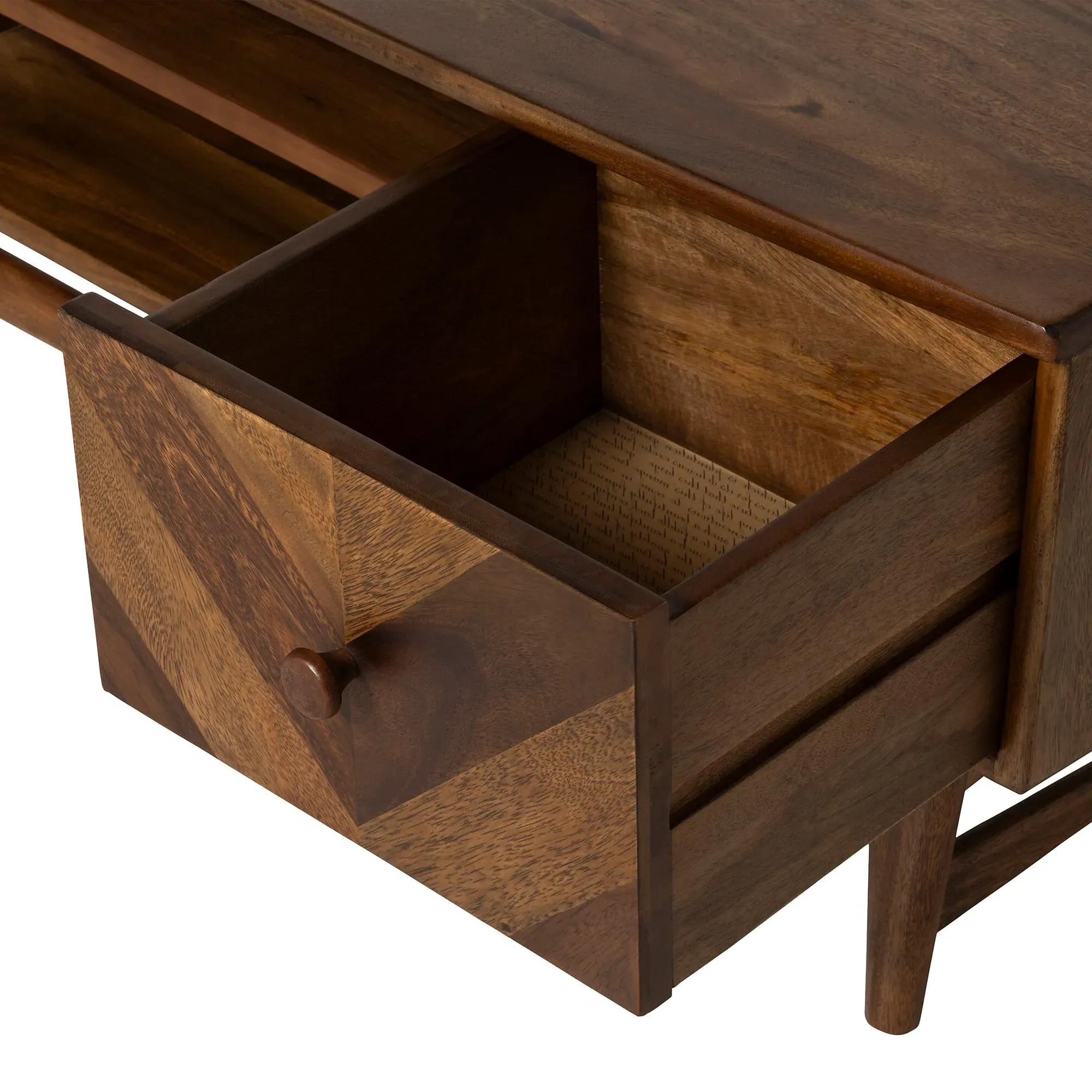 Lockley 2 Drawer TV Cabinet - Brown, Saman Wood