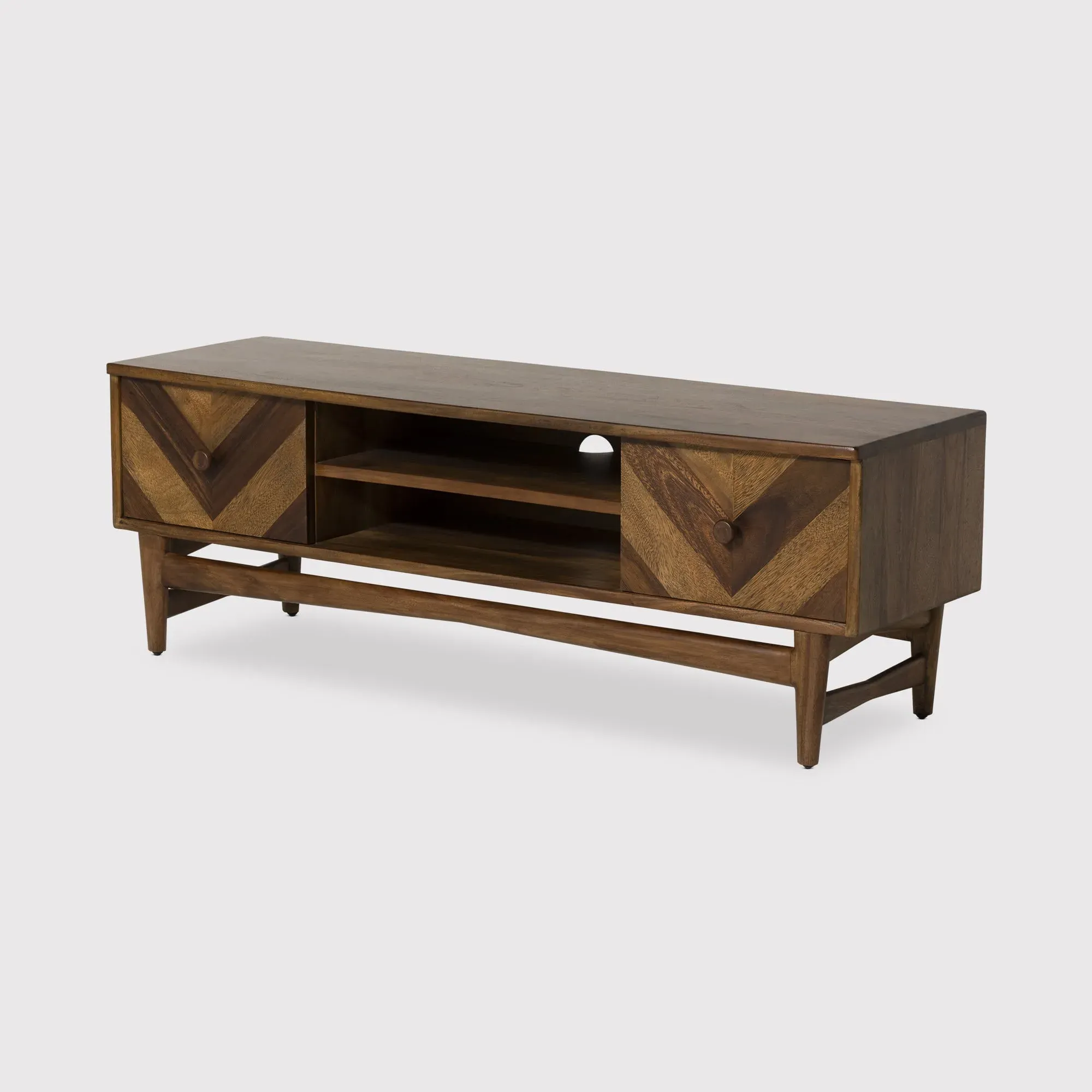Lockley 2 Drawer TV Cabinet - Brown, Saman Wood image