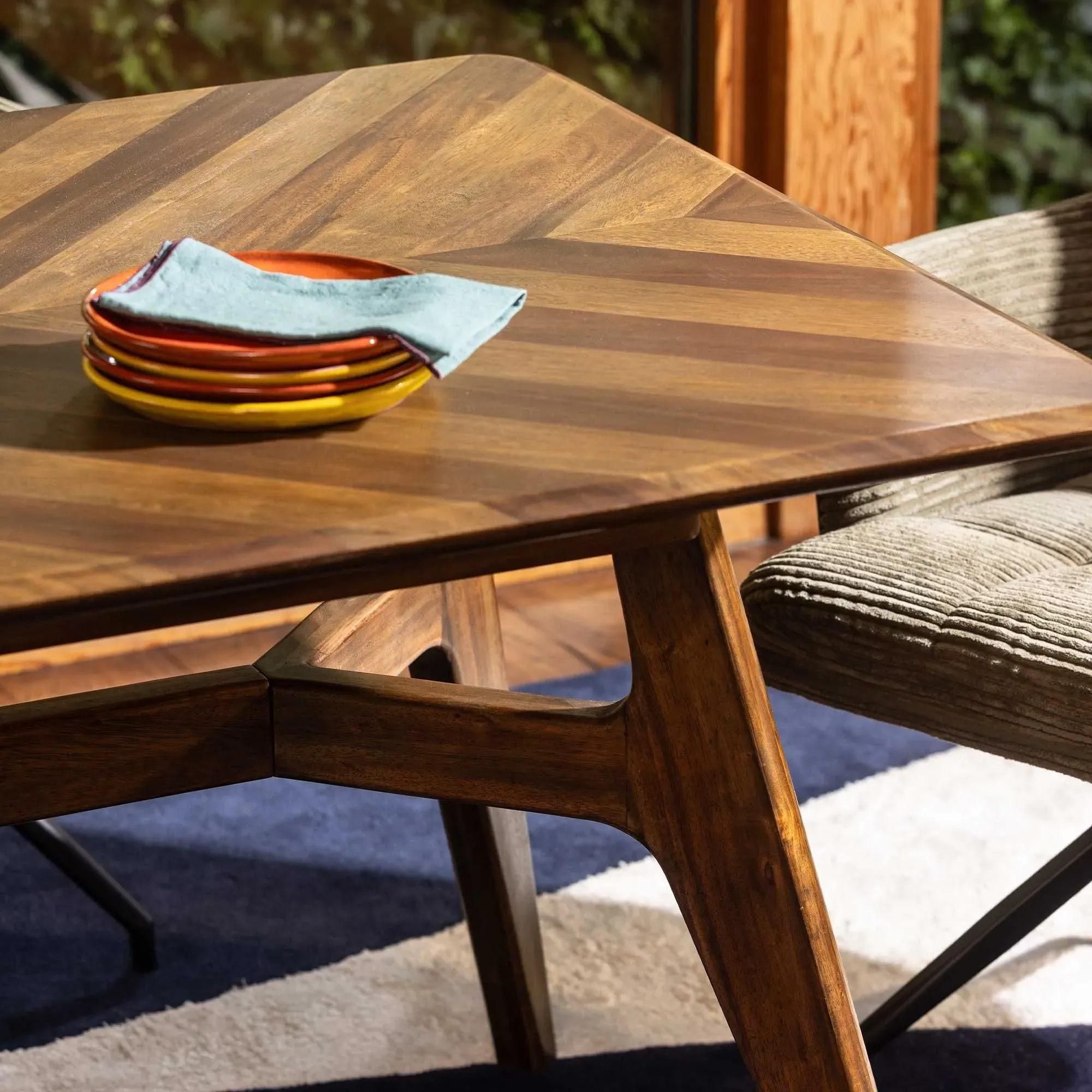 Lockley Rectangular Coffee Table - Brown, Saman Wood