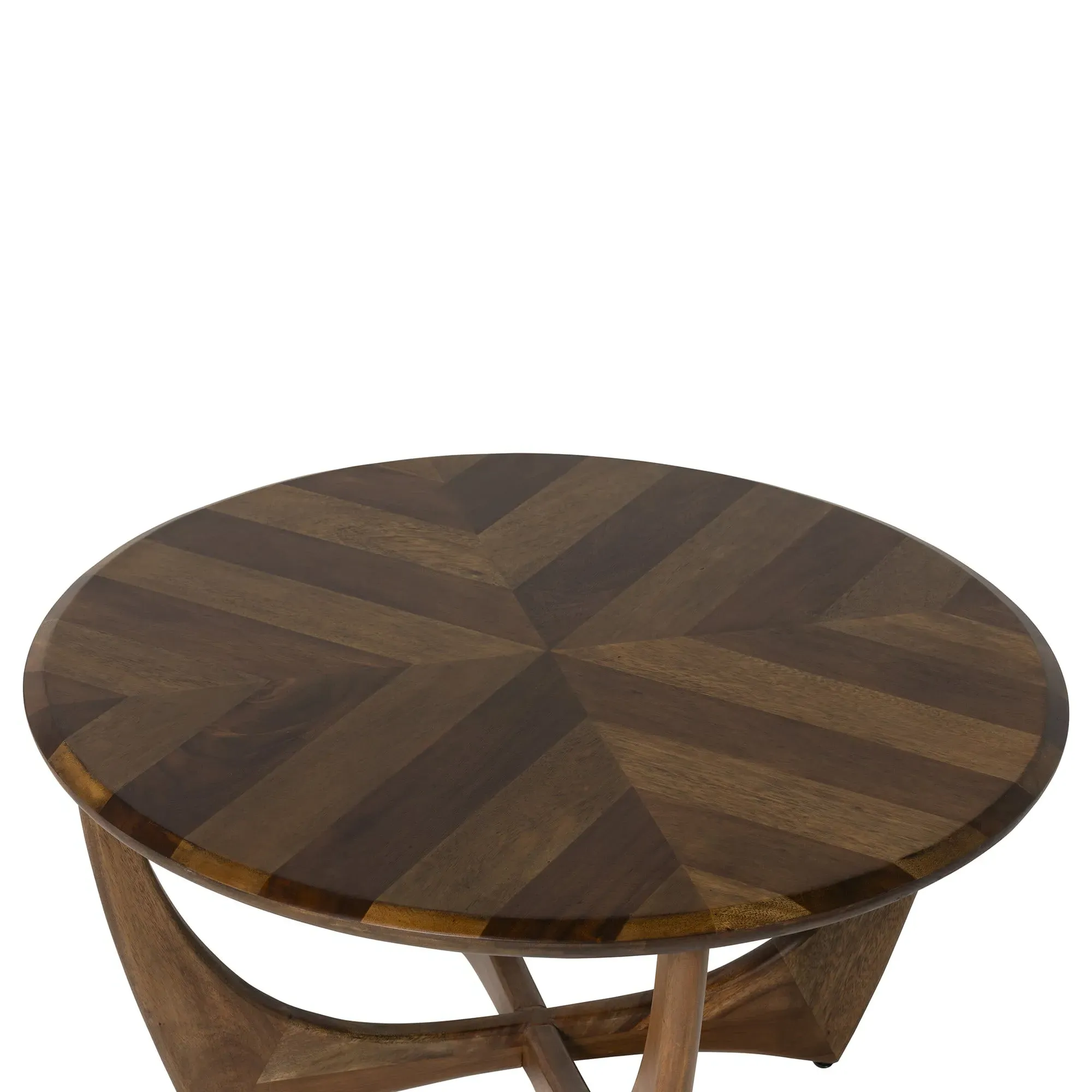 Lockley Round Coffee Table - Brown, Saman Wood