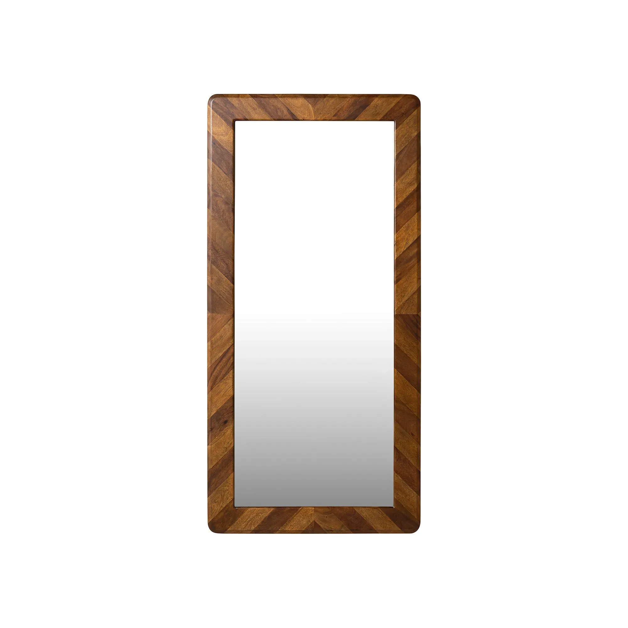 Lockley Square Standing Mirror - Brown, Saman Wood