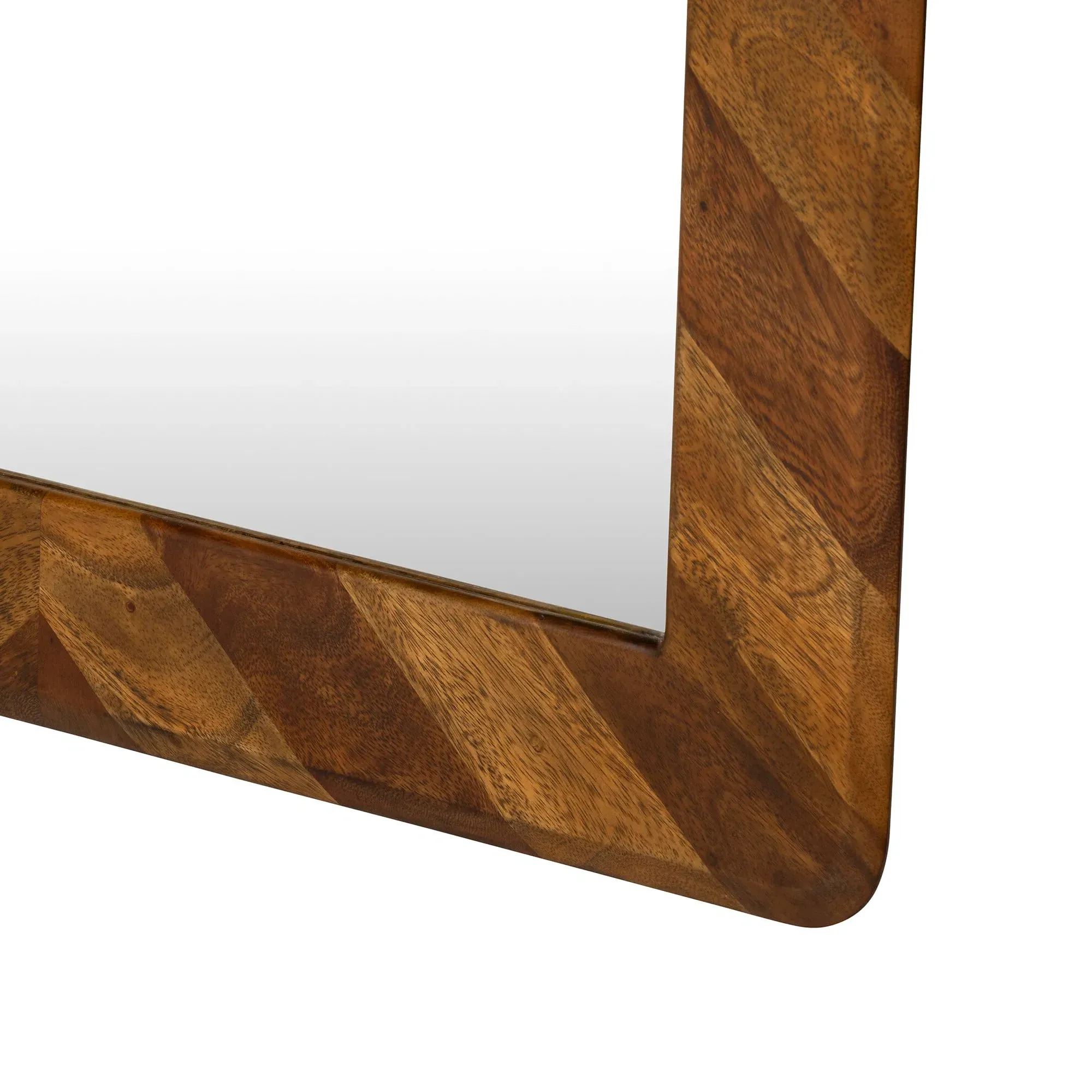Lockley Square Standing Mirror - Brown, Saman Wood