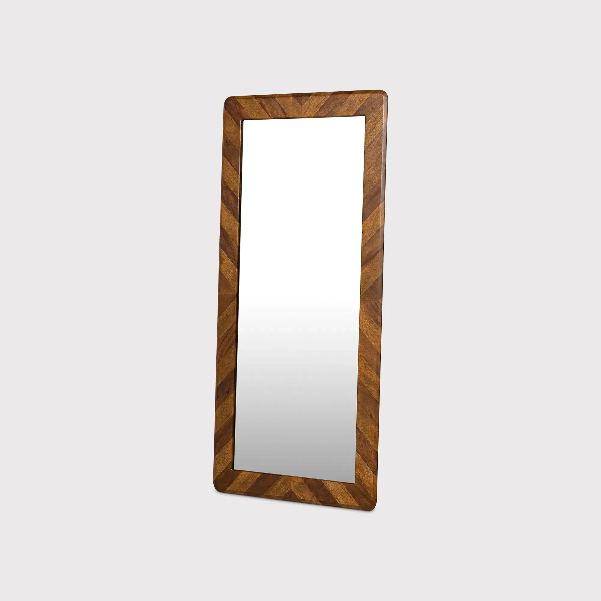 Lockley Square Standing Mirror - Brown, Saman Wood