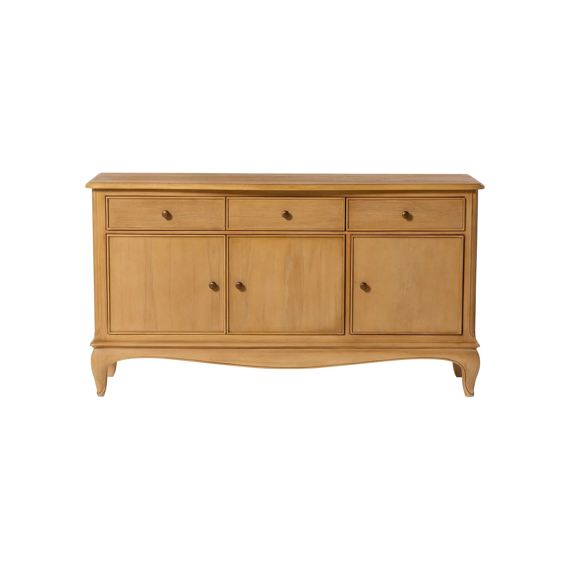 Loire 3 Door 3 Drawer Sideboard - Brown, Mindi Wood