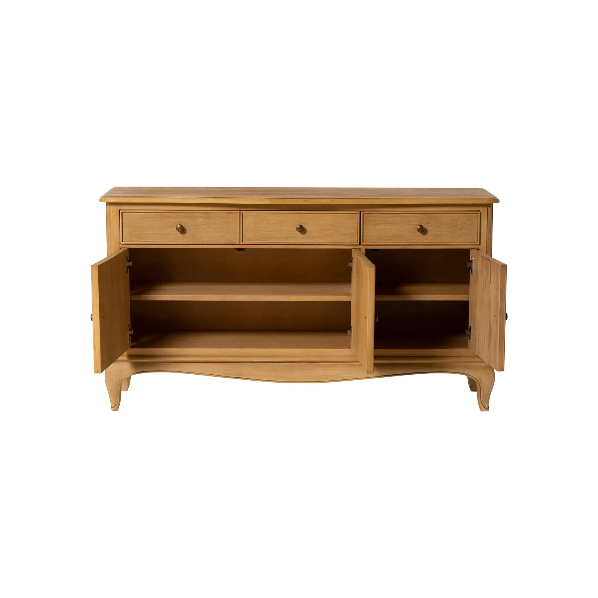 Loire 3 Door 3 Drawer Sideboard - Brown, Mindi Wood