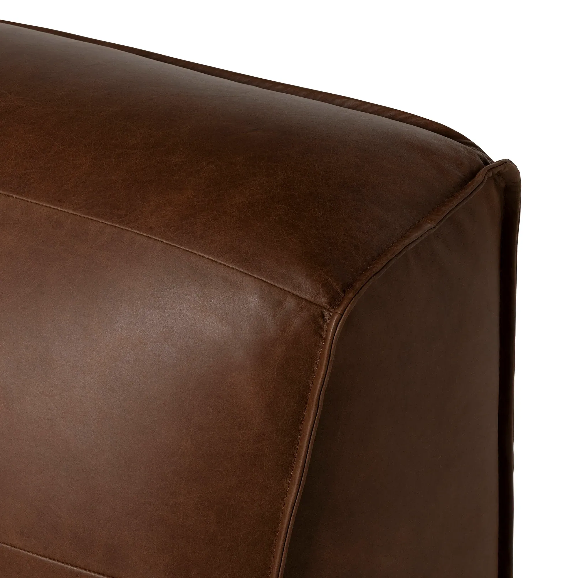 Loma 3-Seater Armless Sofa - Brown, Leather