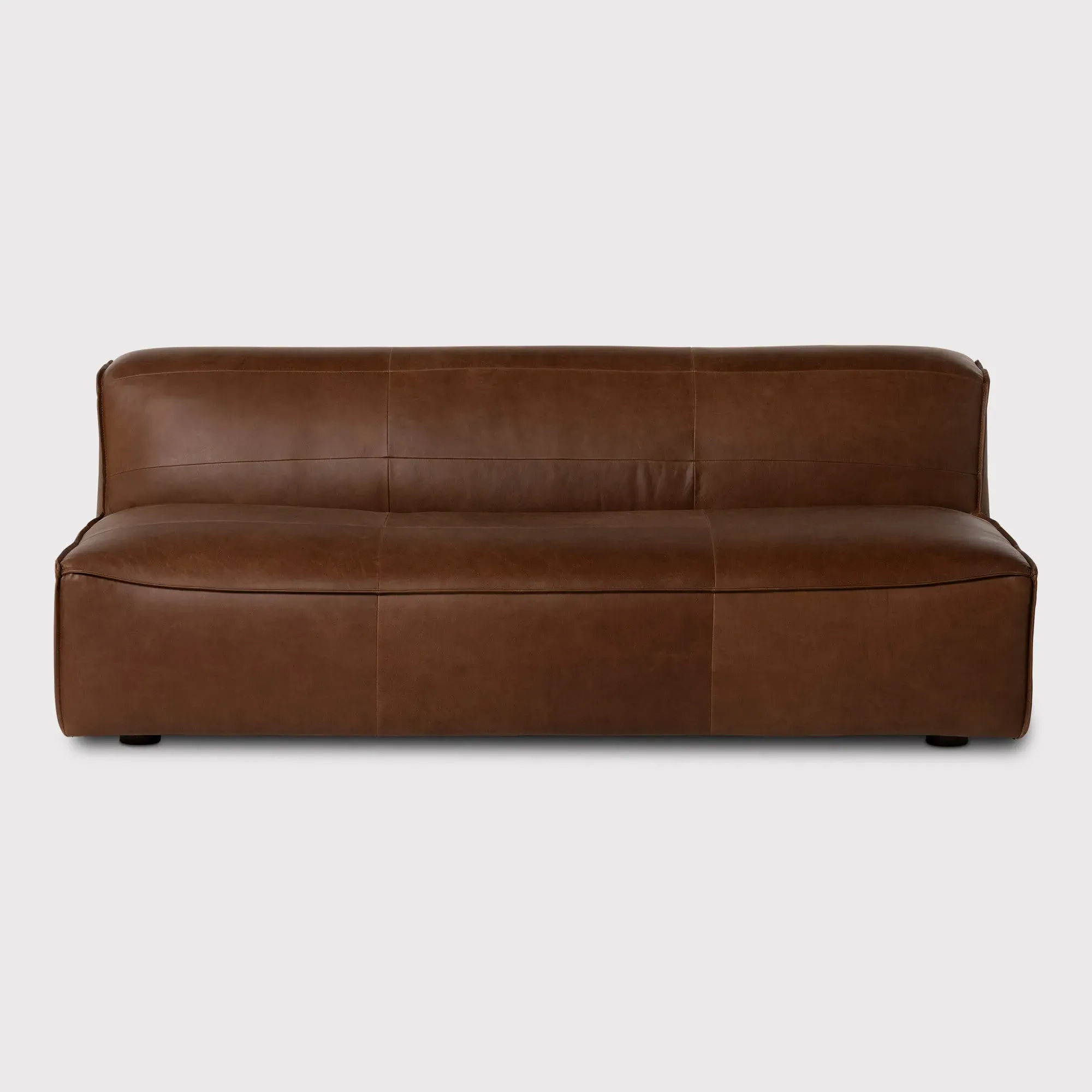 Loma 3-Seater Armless Sofa - Brown, Leather