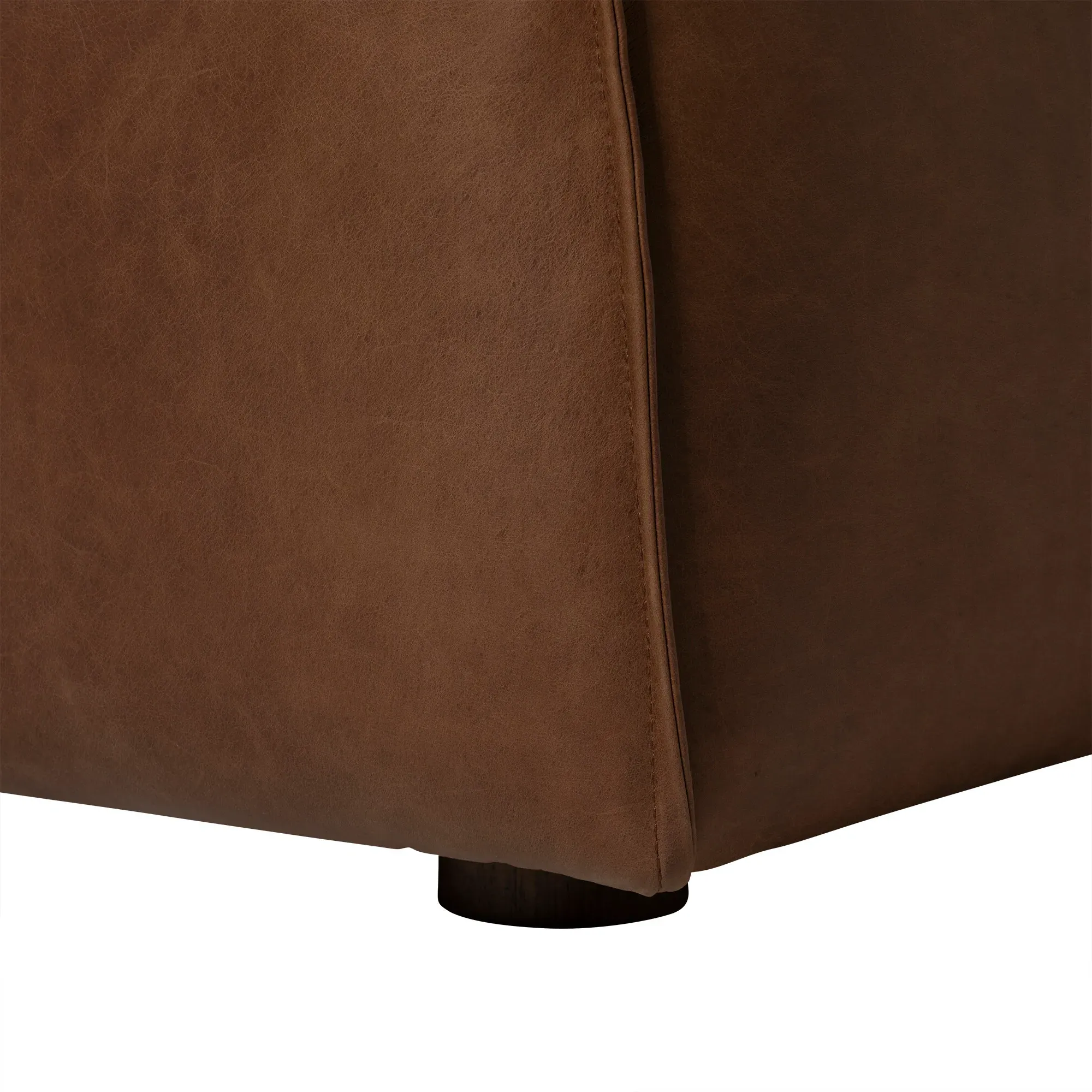 Loma Armless Lounge Chair - Brown, Leather