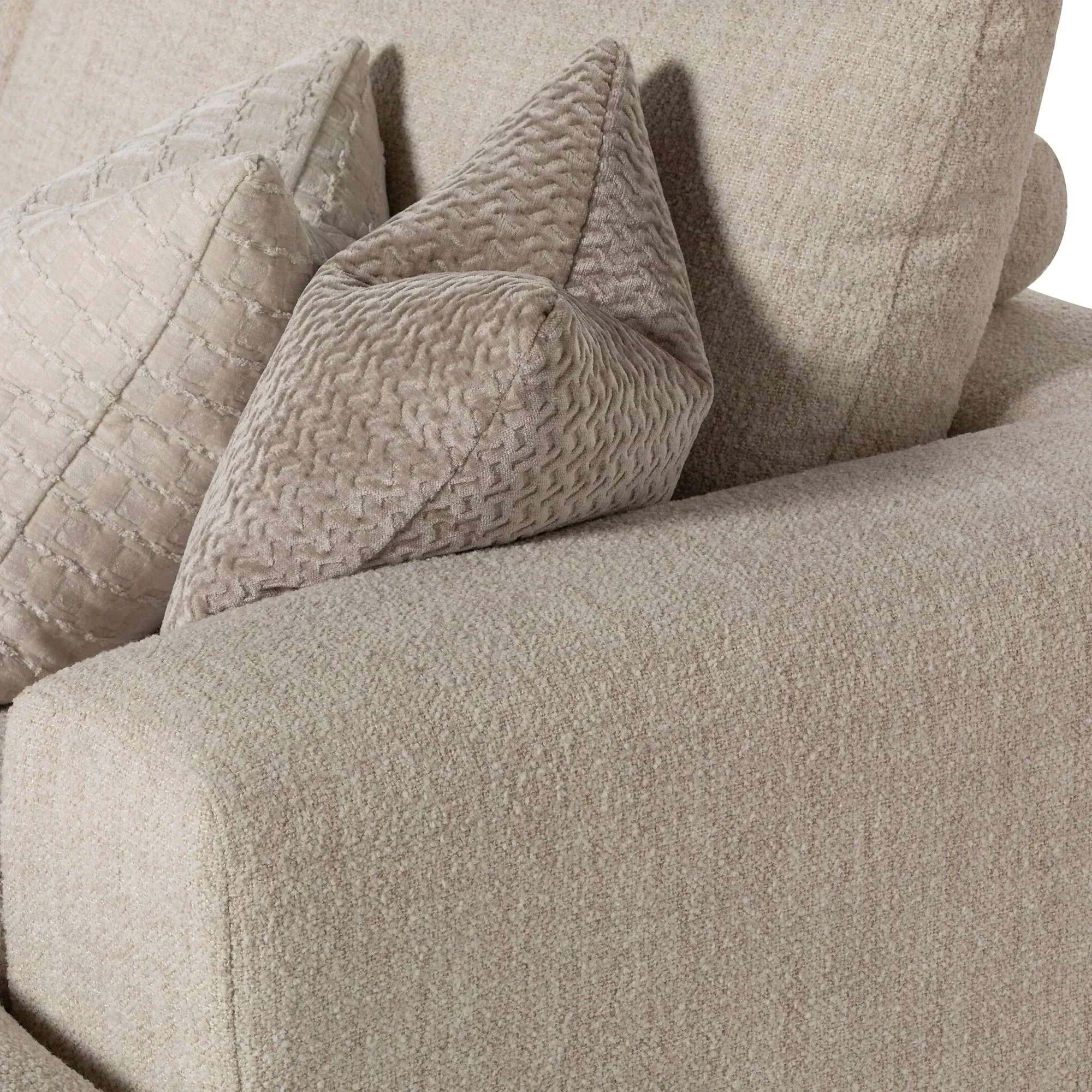 Lomax LHF Large Chaise Corner Sofa with Table - Neutral