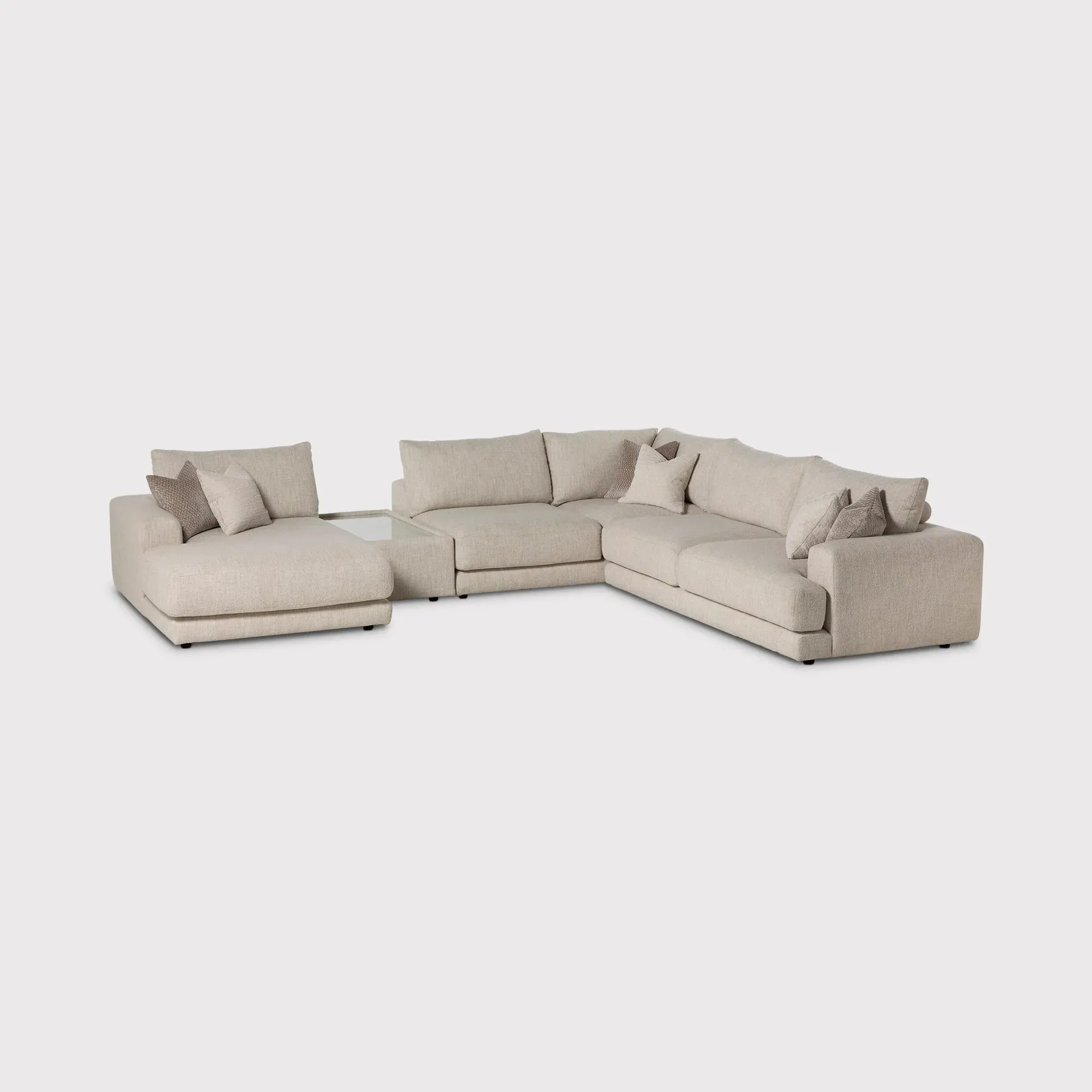 Lomax LHF Large Chaise Corner Sofa with Table - Neutral image