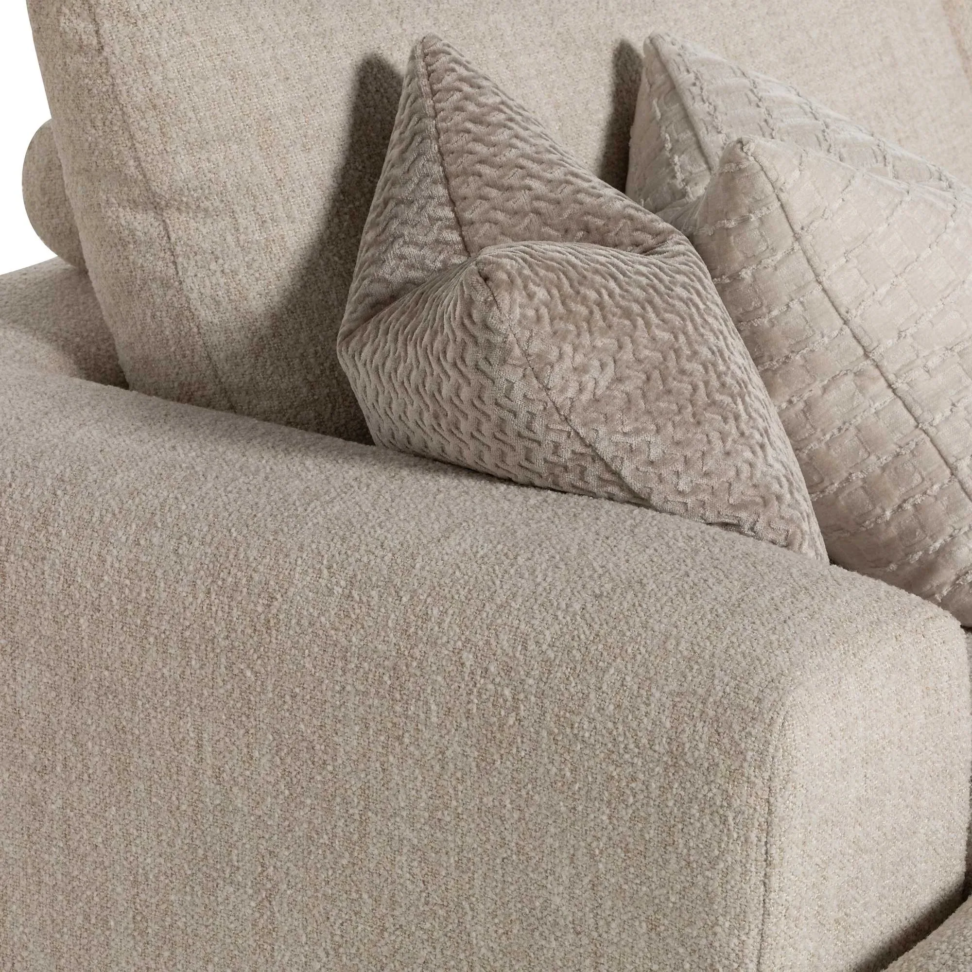 Lomax RHF Large Chaise Corner Sofa with Table - Neutral