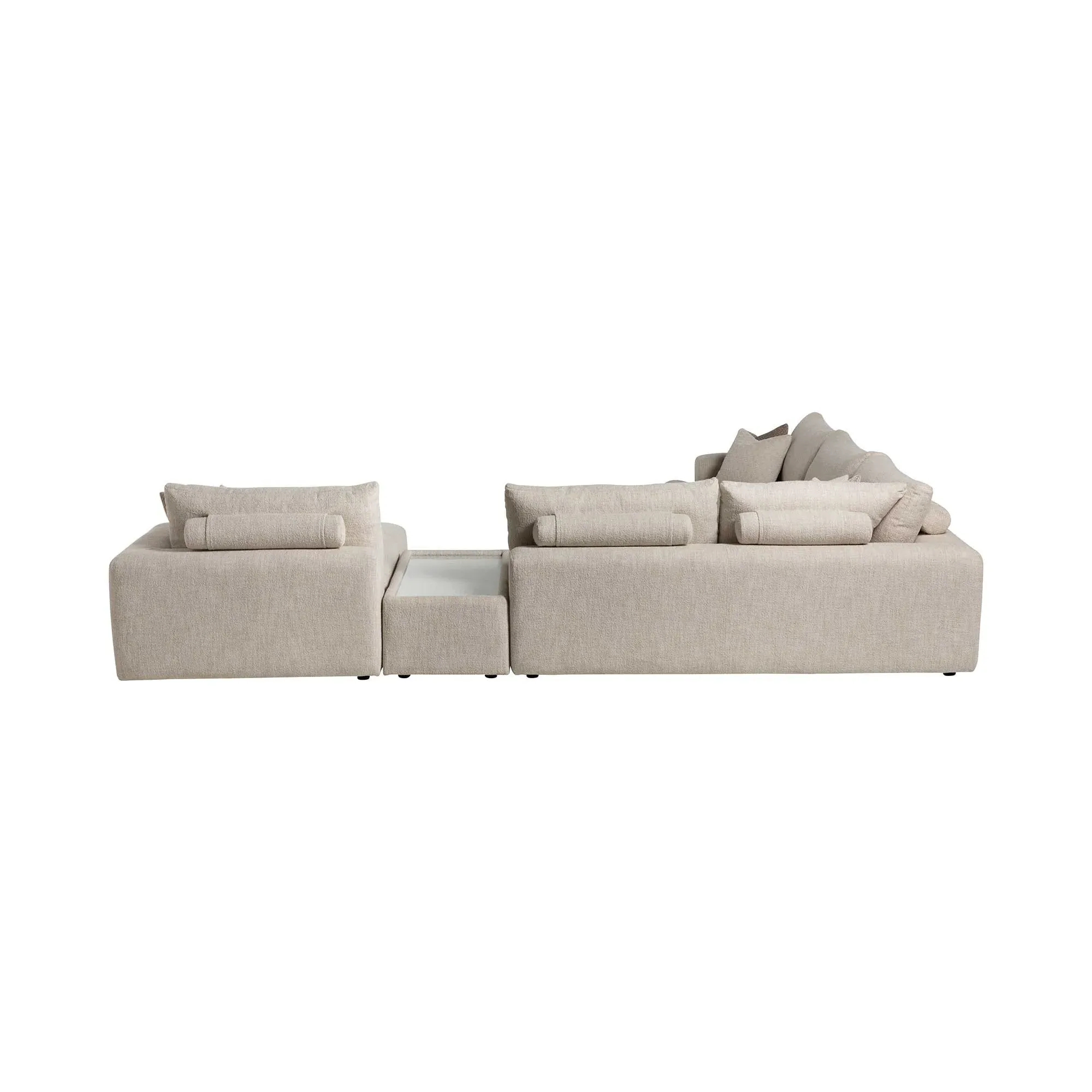 Lomax RHF Large Chaise Corner Sofa with Table - Neutral