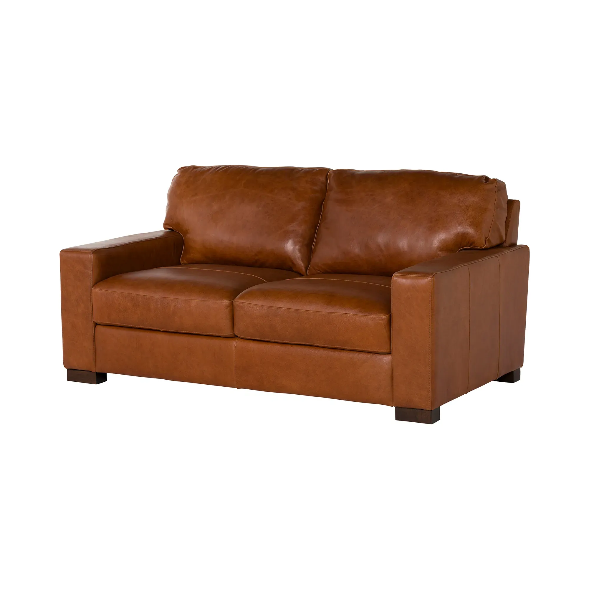 Lorenza Loveseat Sofa - Brown, Leather