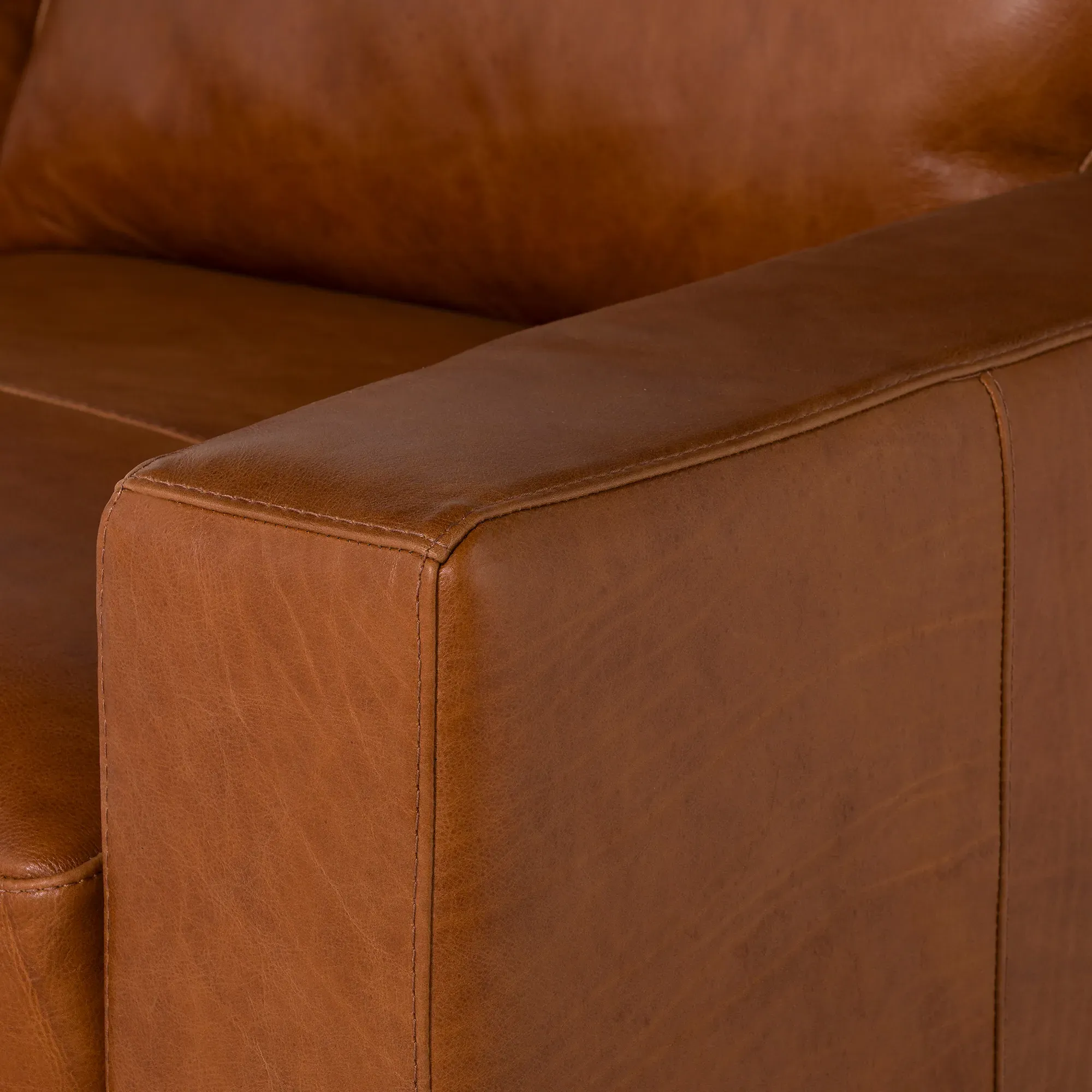 Lorenza Loveseat Sofa - Brown, Leather