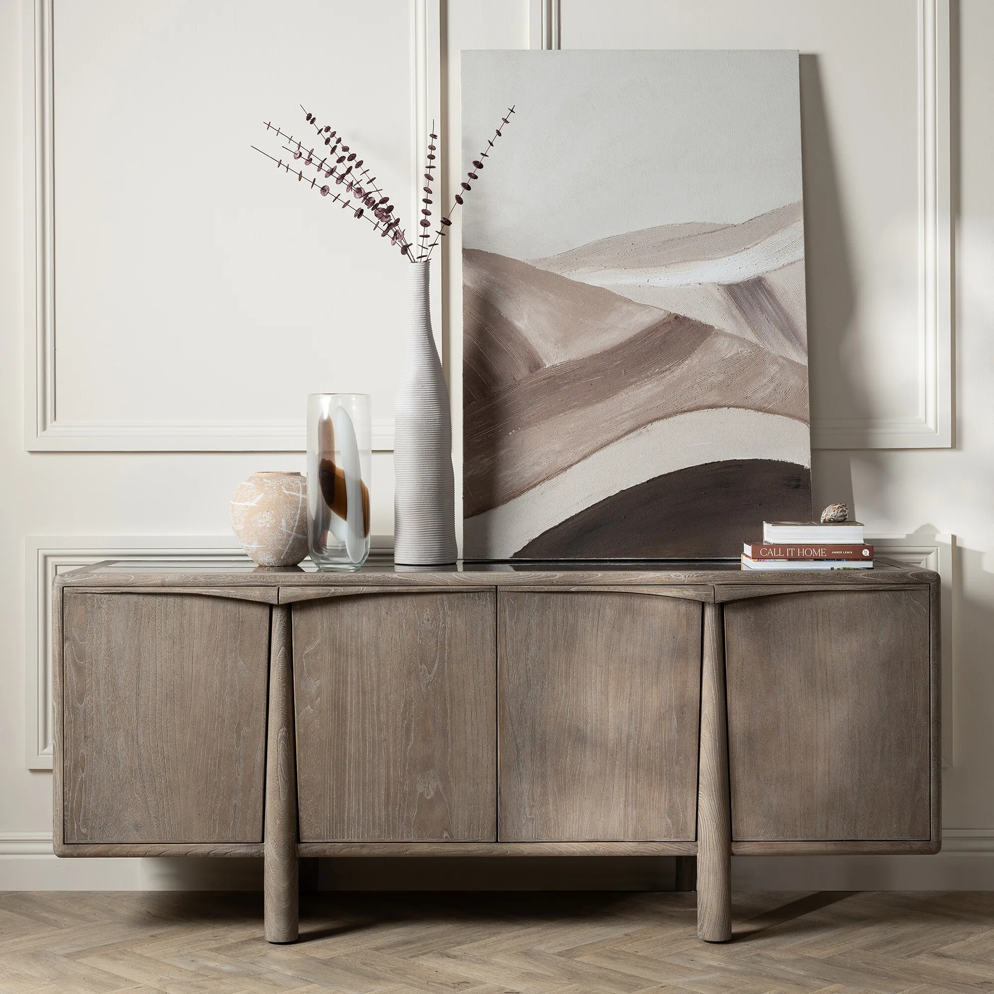 Lowen Sideboard - Brown, Elm Wood