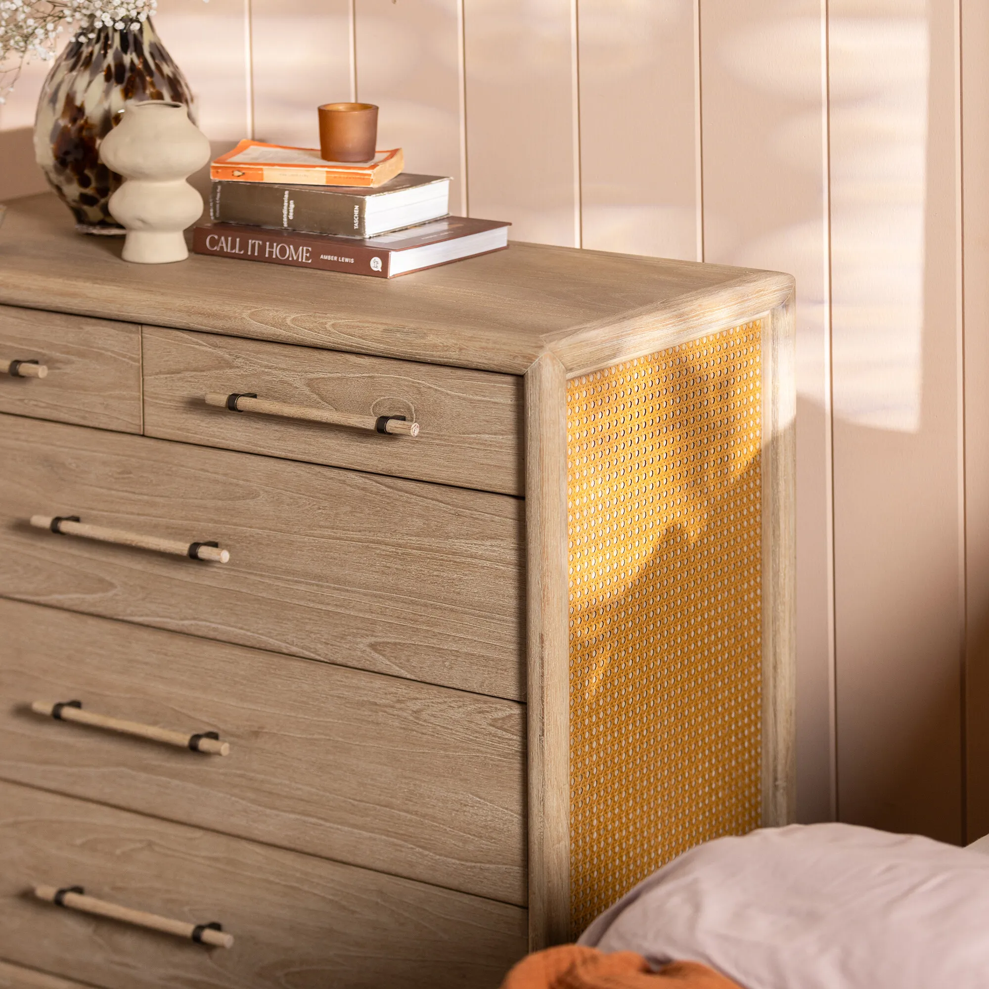 Lucerne 2 Drawer over 3 Drawer Chest - Neutral, Mindi Wood