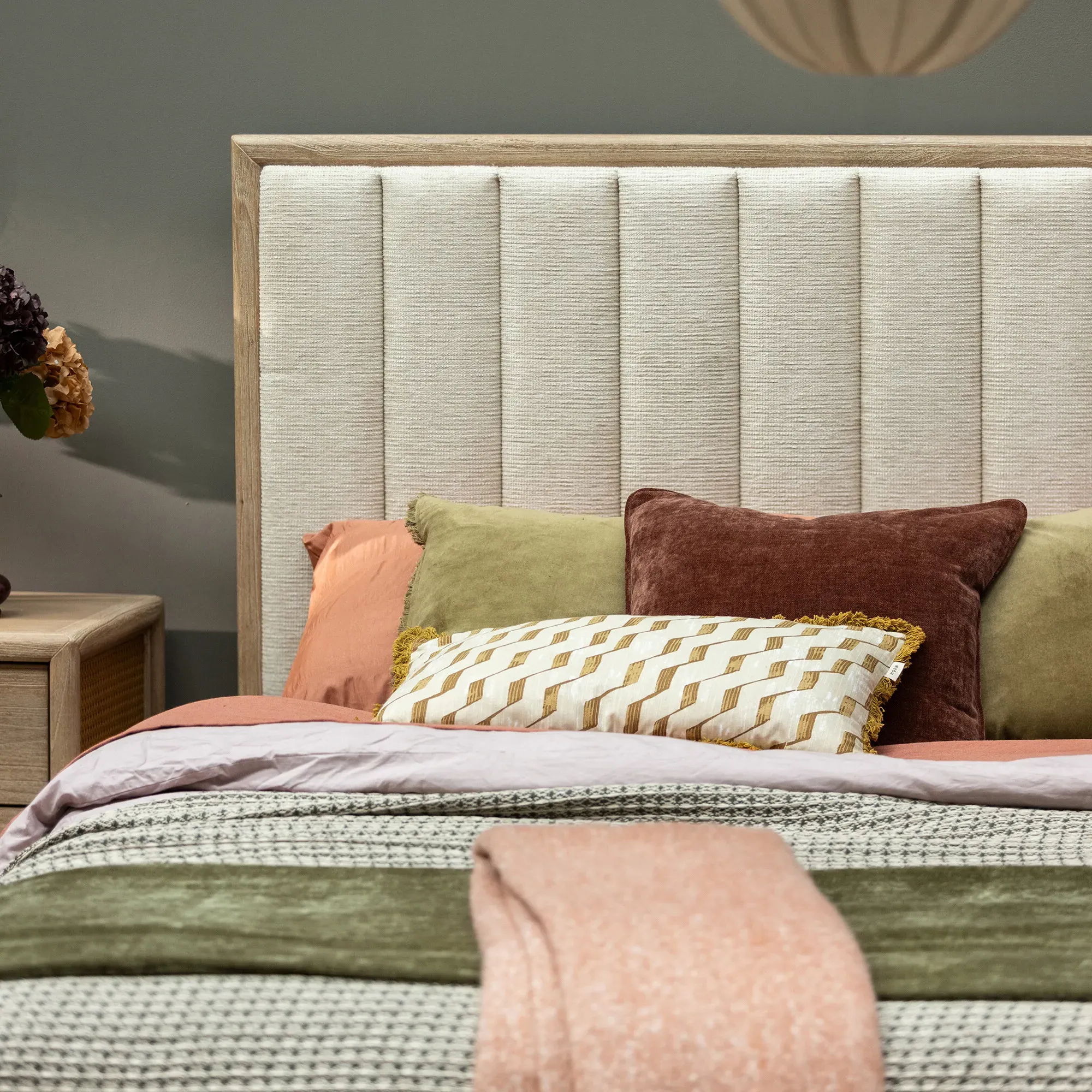 Lucerne King Size Bed Frame - Neutral, Mindi Wood