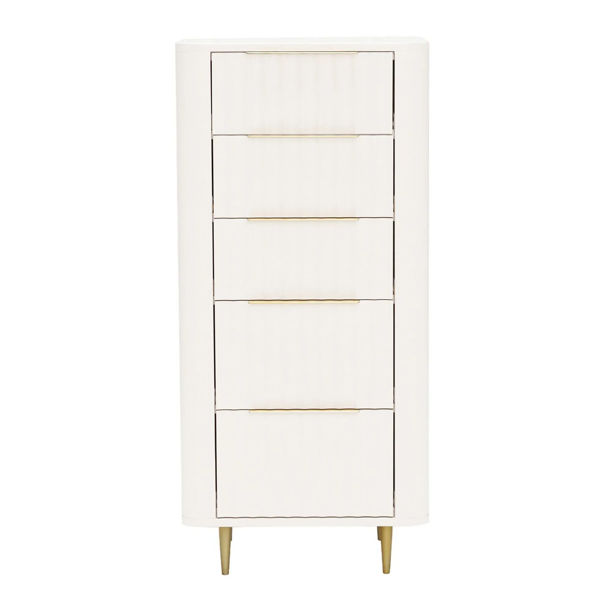 Lucia 5 Drawer Tall Chest - Neutral, Mahogany