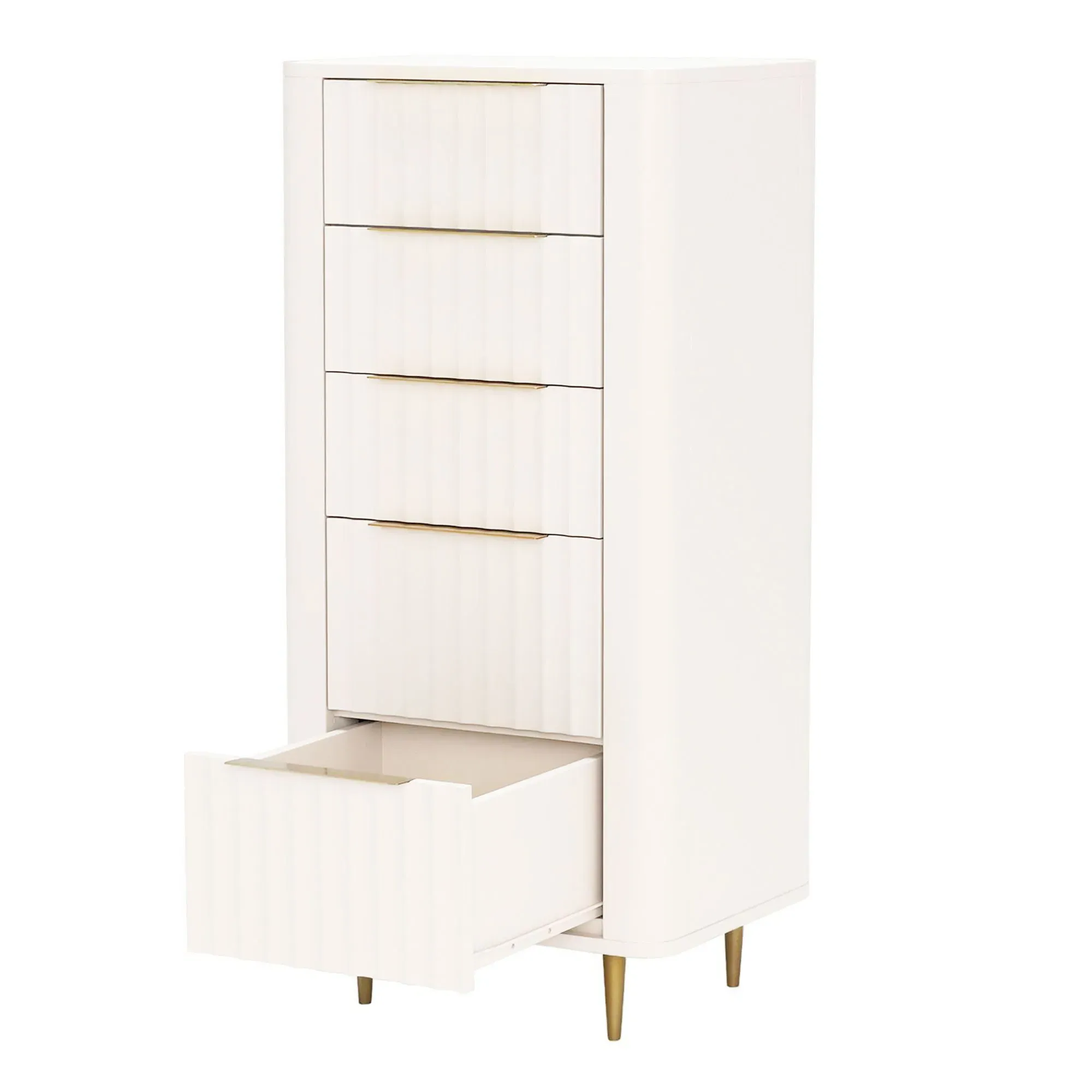 Lucia 5 Drawer Tall Chest - Neutral, Mahogany