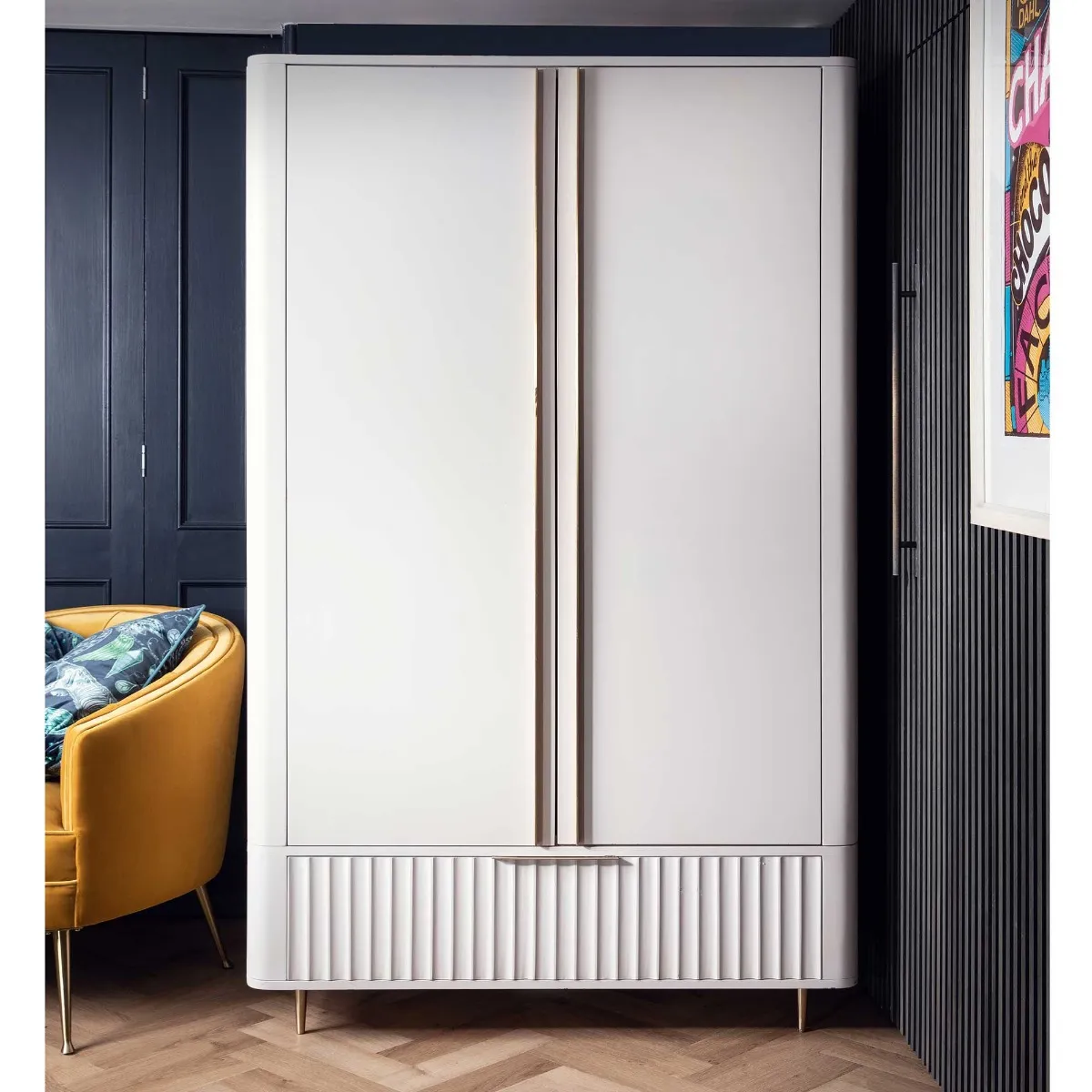 Lucia Double Wardrobe - Neutral, Mahogany