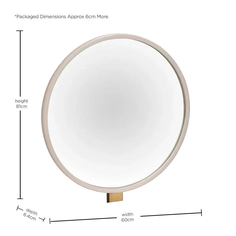 Lucia Round Gallery Mirror - Wood