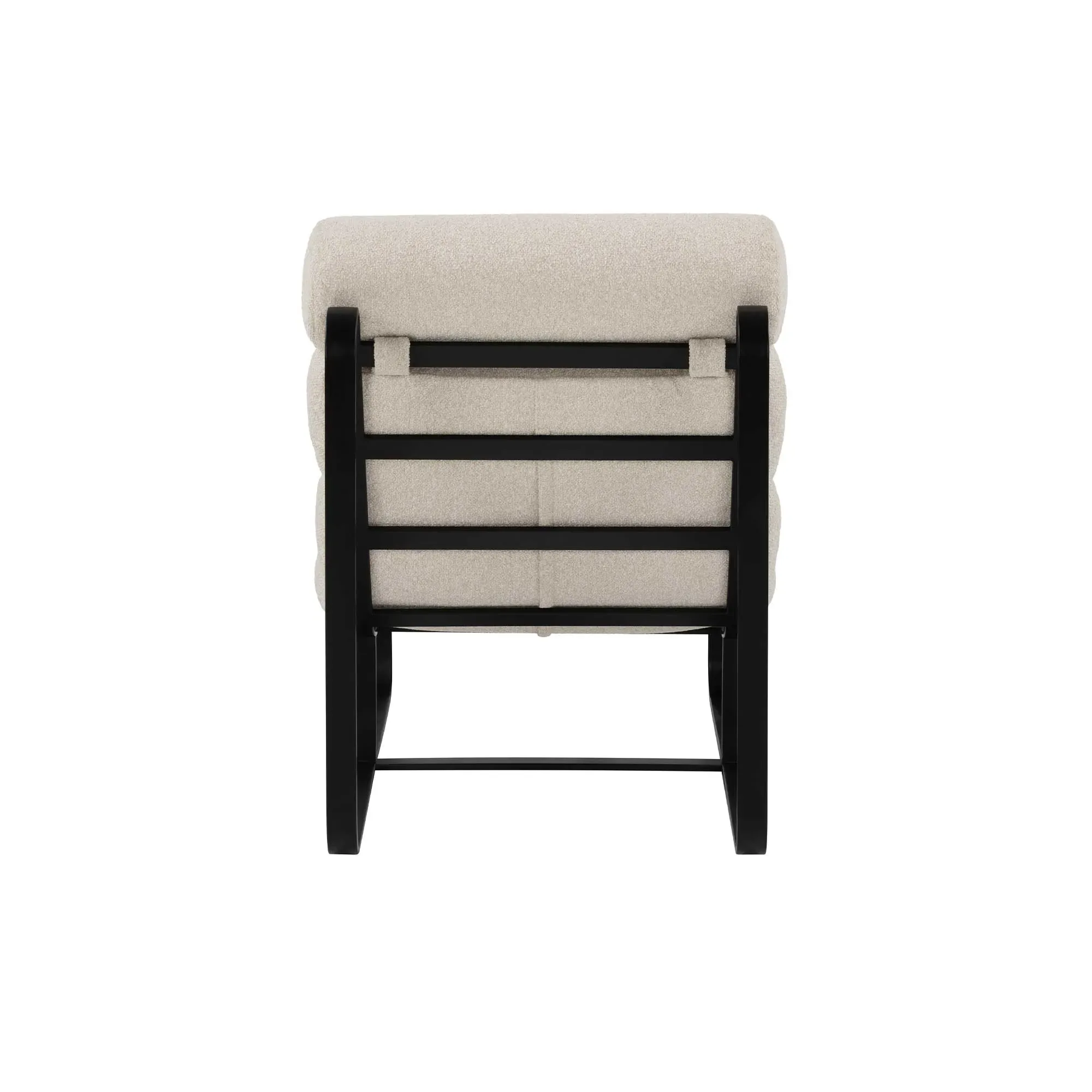 Lucien Accent Chair with Footstool - White, Boucle
