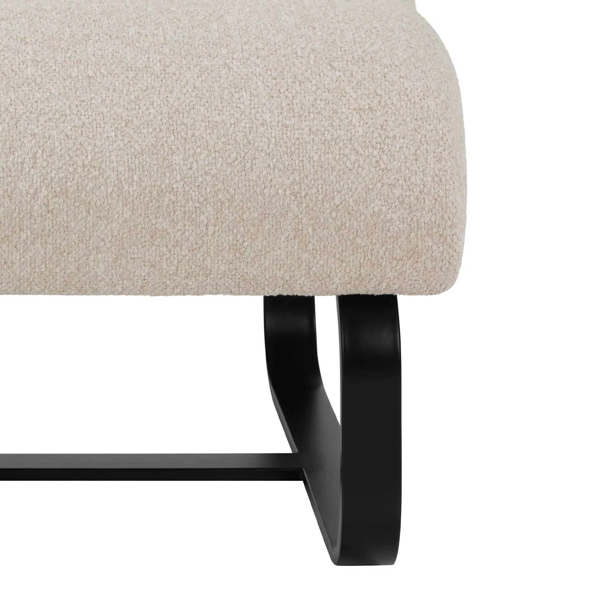 Lucien Footstool - White, Boucle