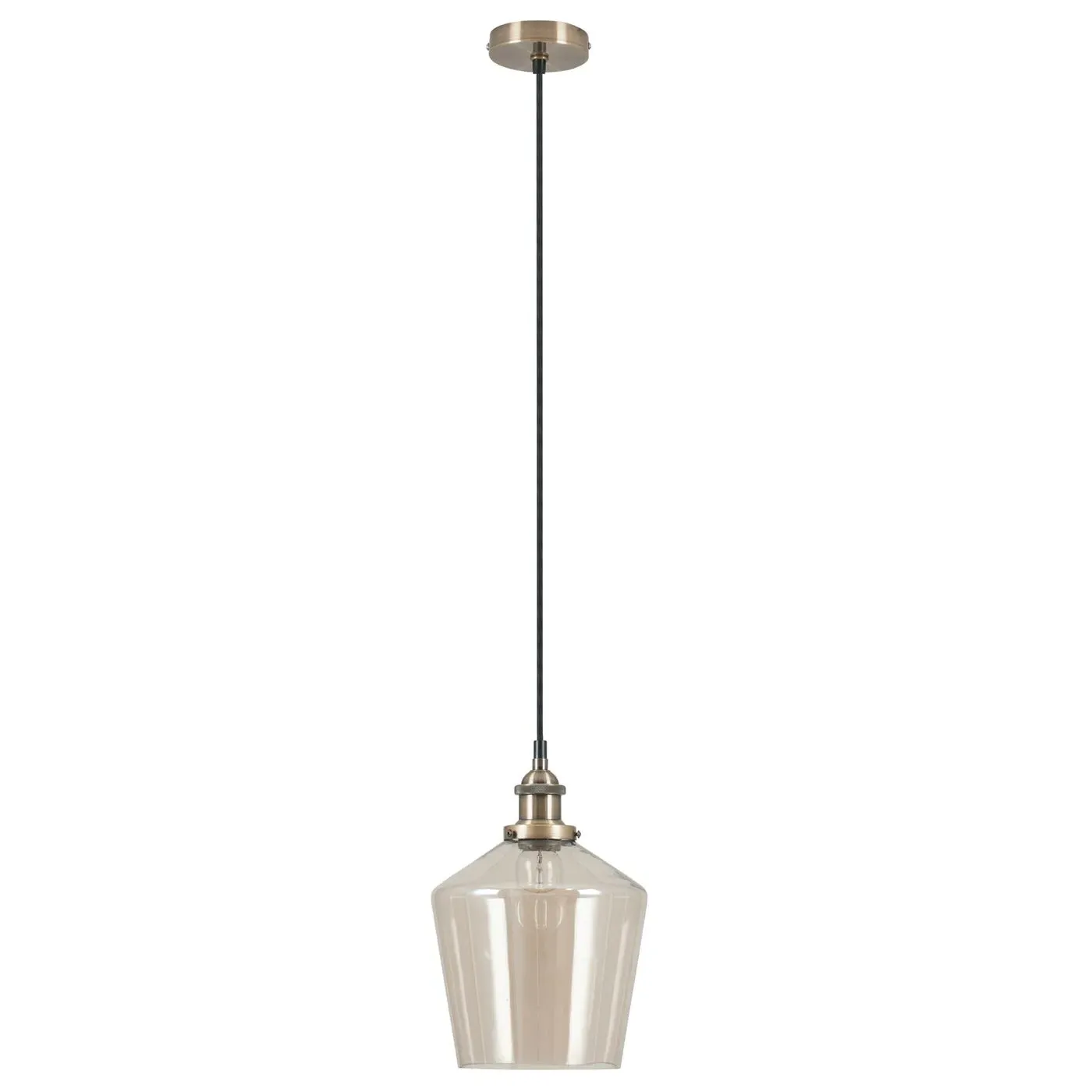 Lustre Glass Pendant Light - Antique Brass