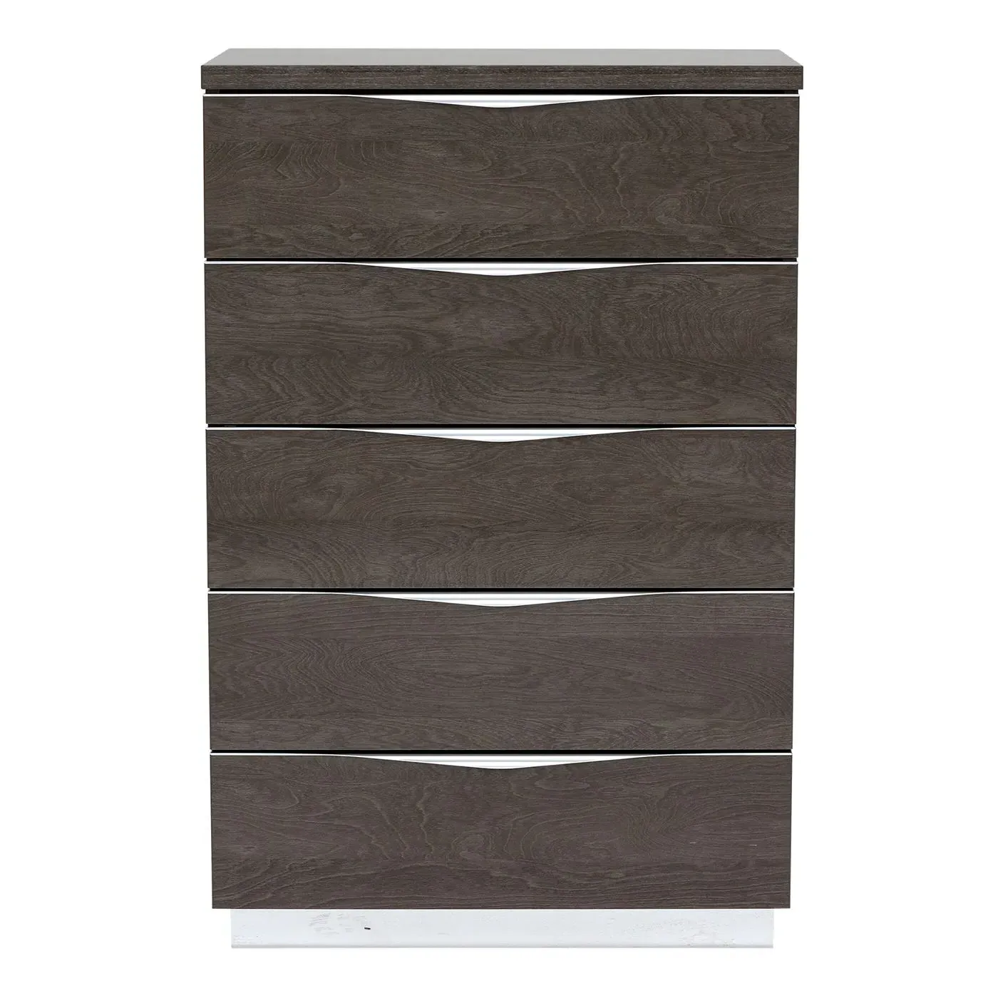 Lutyen 5 Drawer Tall Chest - Brown Gloss